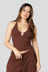 W4298 Ribbed Plunge Tank - Brown