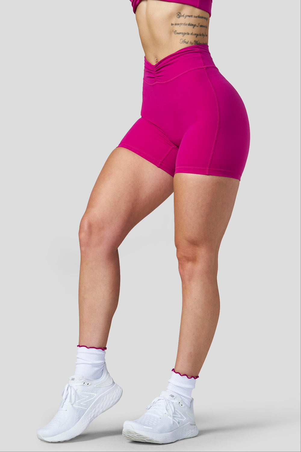 W1161 - Buttersoft Scrunch Band Shorts - Berry Pink