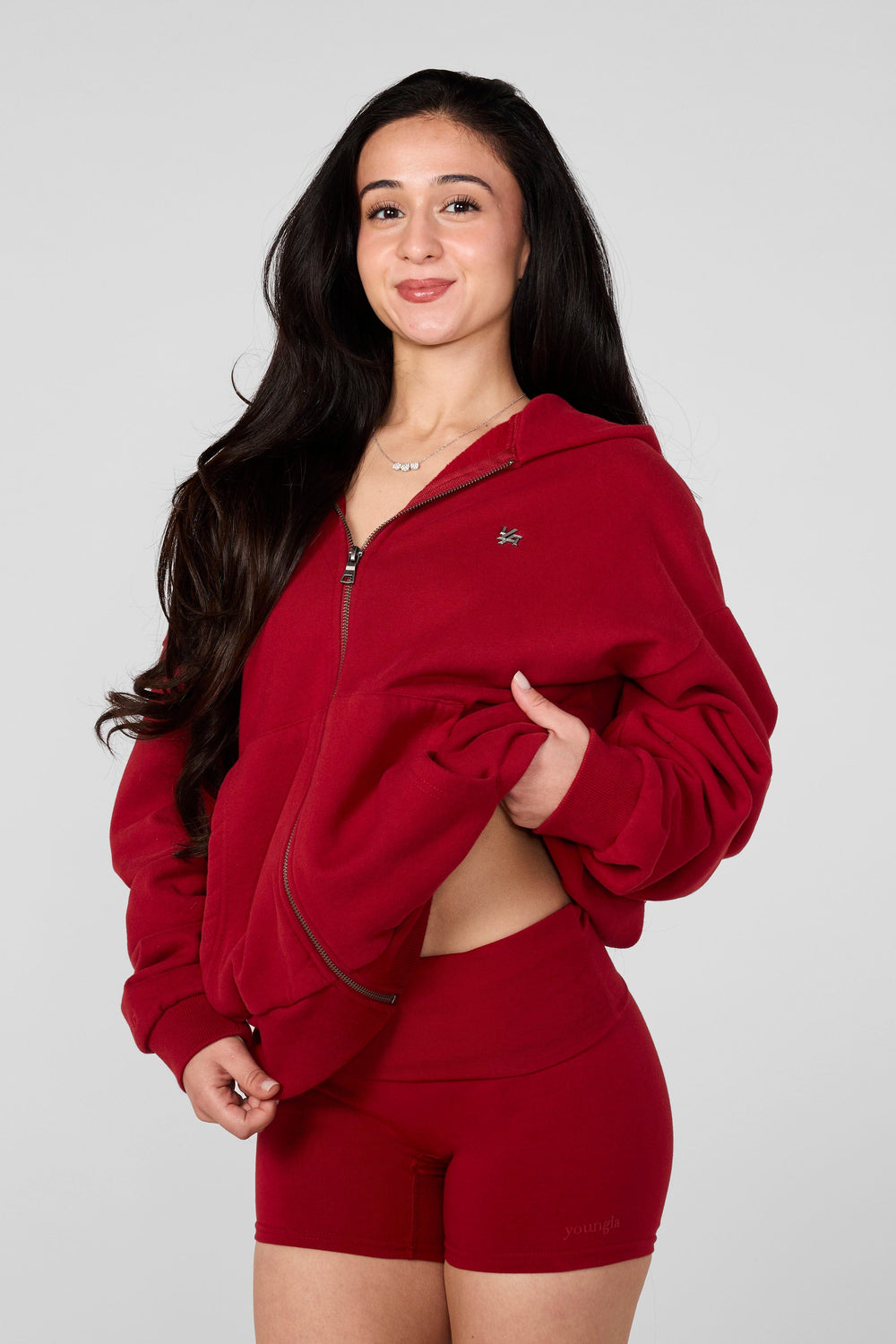 W5210 - Studio Edit Zip Hoodie - Red