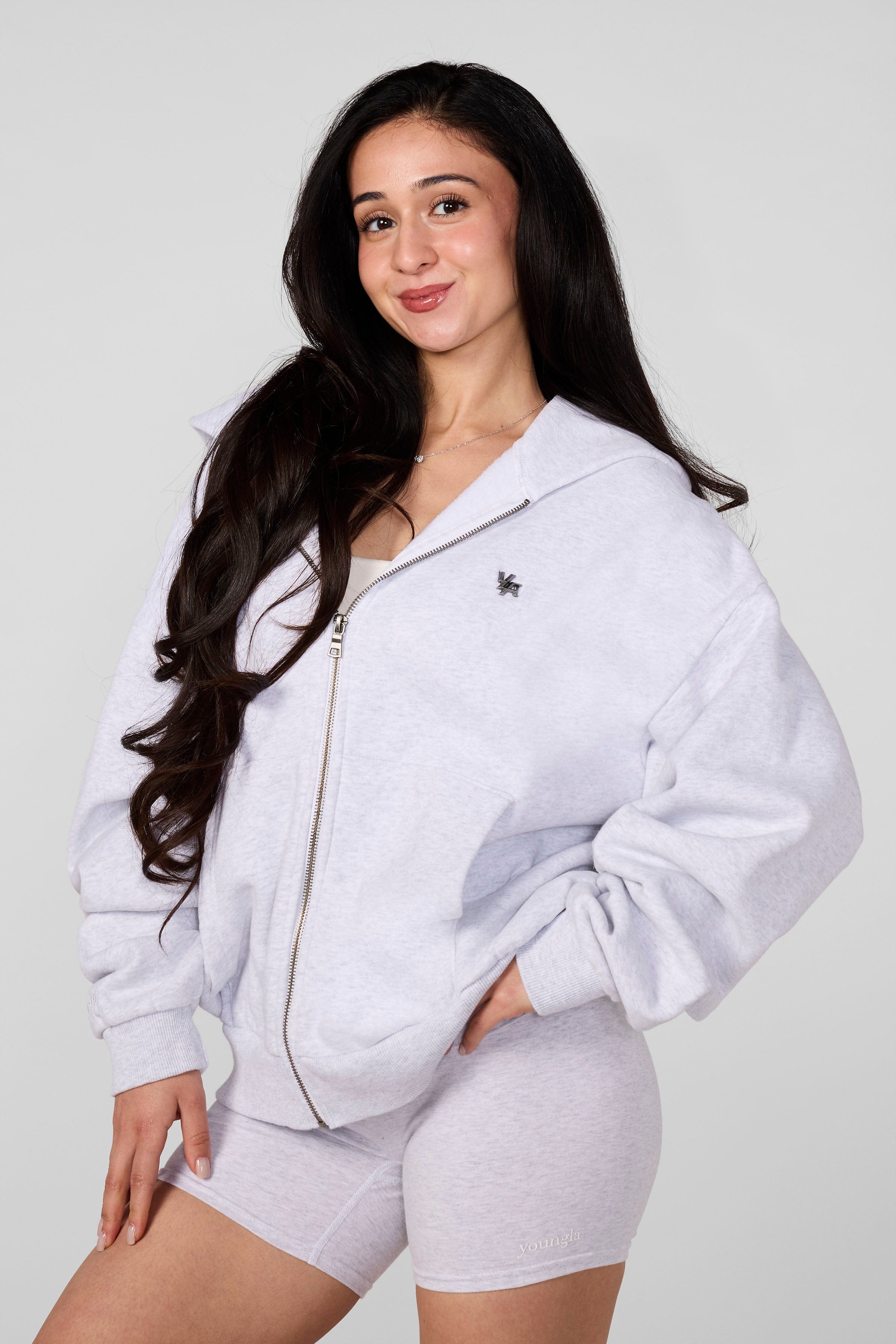 W5210 - Studio Edit Zip Hoodie - Heather Grey