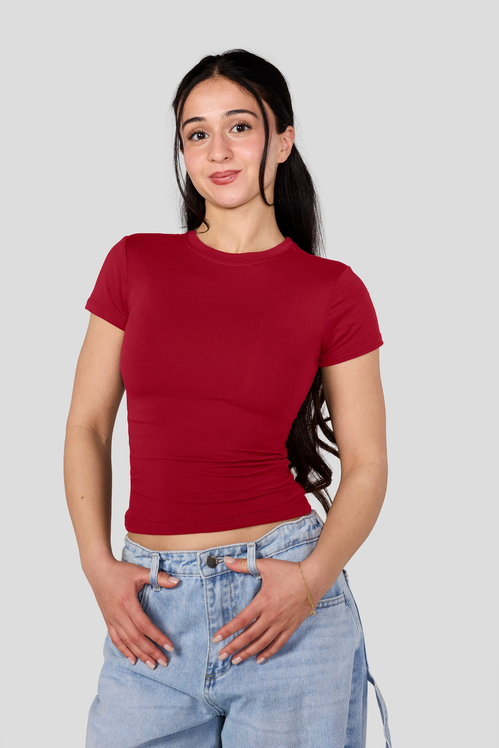 W4279 - Studio Edit Fitted Tee - New Colors - Red