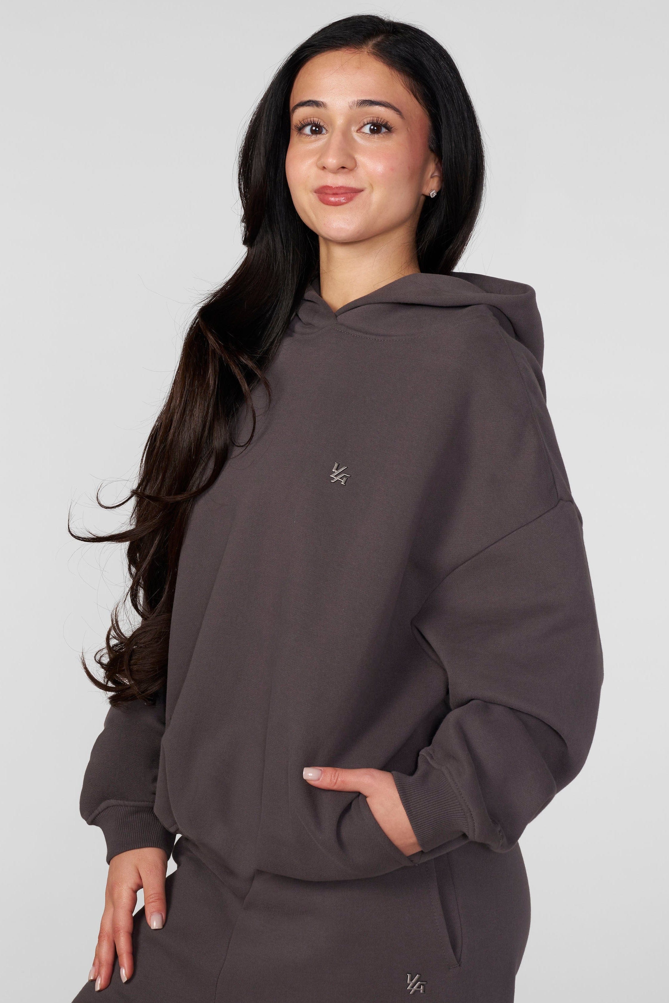 W5213 - Studio Edit Fleece Hoodie - Charcoal