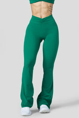 W2229 Buttersoft Scrunch Band Flare Leggings (reg) - Green
