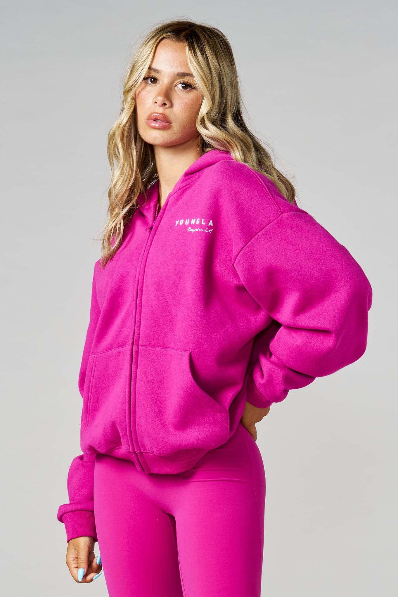 W5238 Comfort Zip Hoodie - Berry Pink
