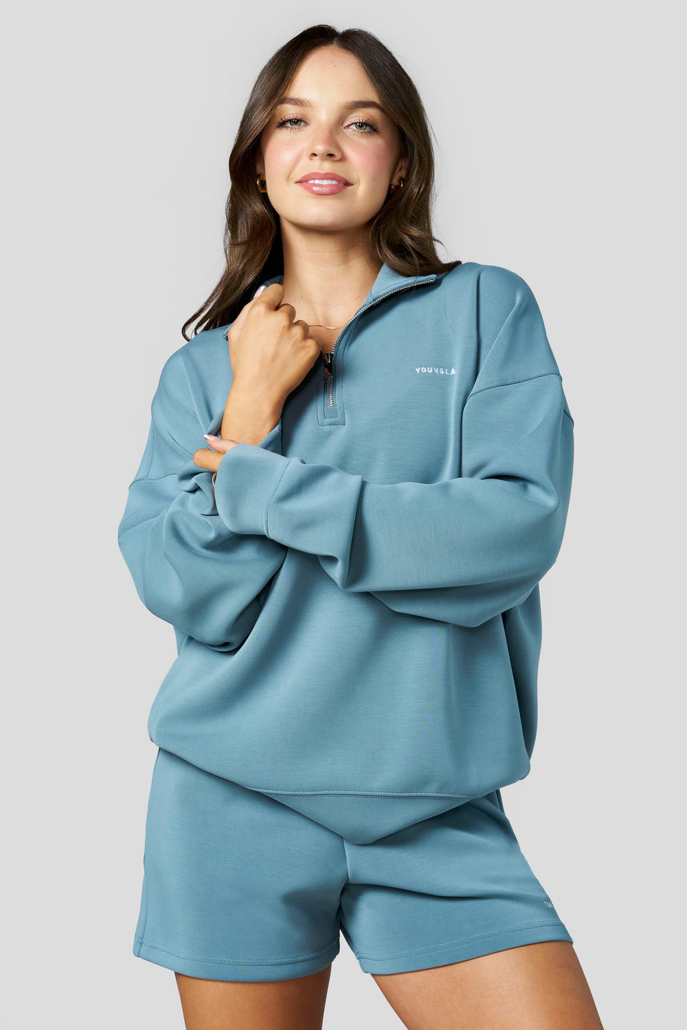 W5230 Scuba Quarter Zip Pullover - Dusty Blue