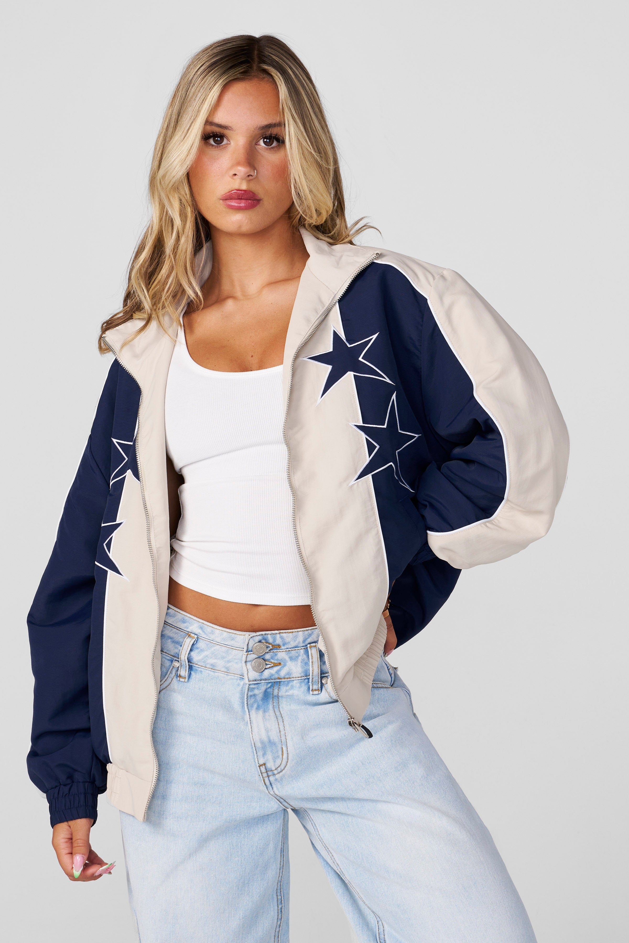 W565 Old School Windbreaker - Navy