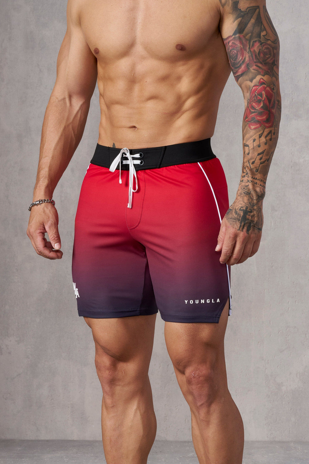 1067 - Men's physique Stage Shorts - Red