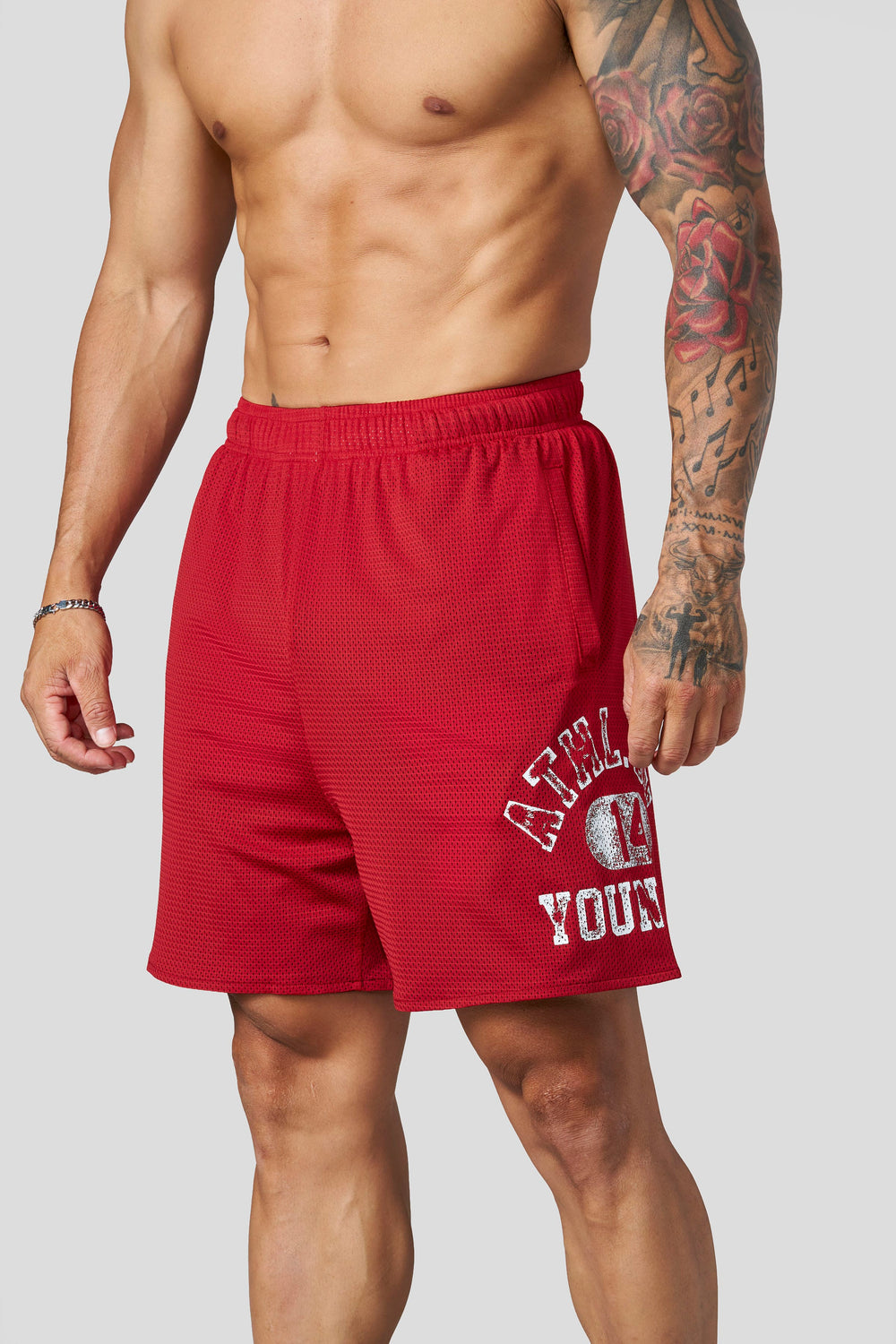 1069 - Golden Era Mesh Shorts - Red