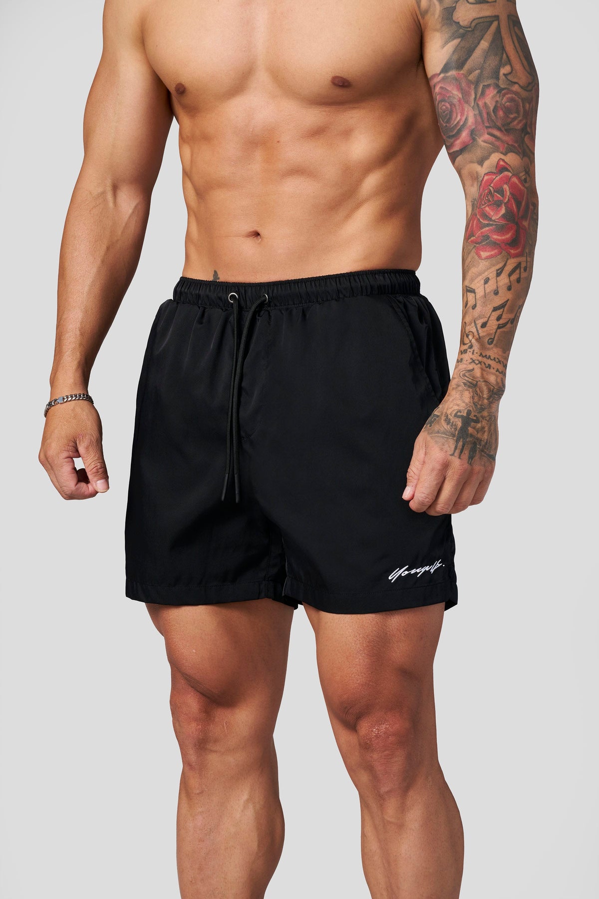 1082 - Silk Wave Swim Shorts - Black