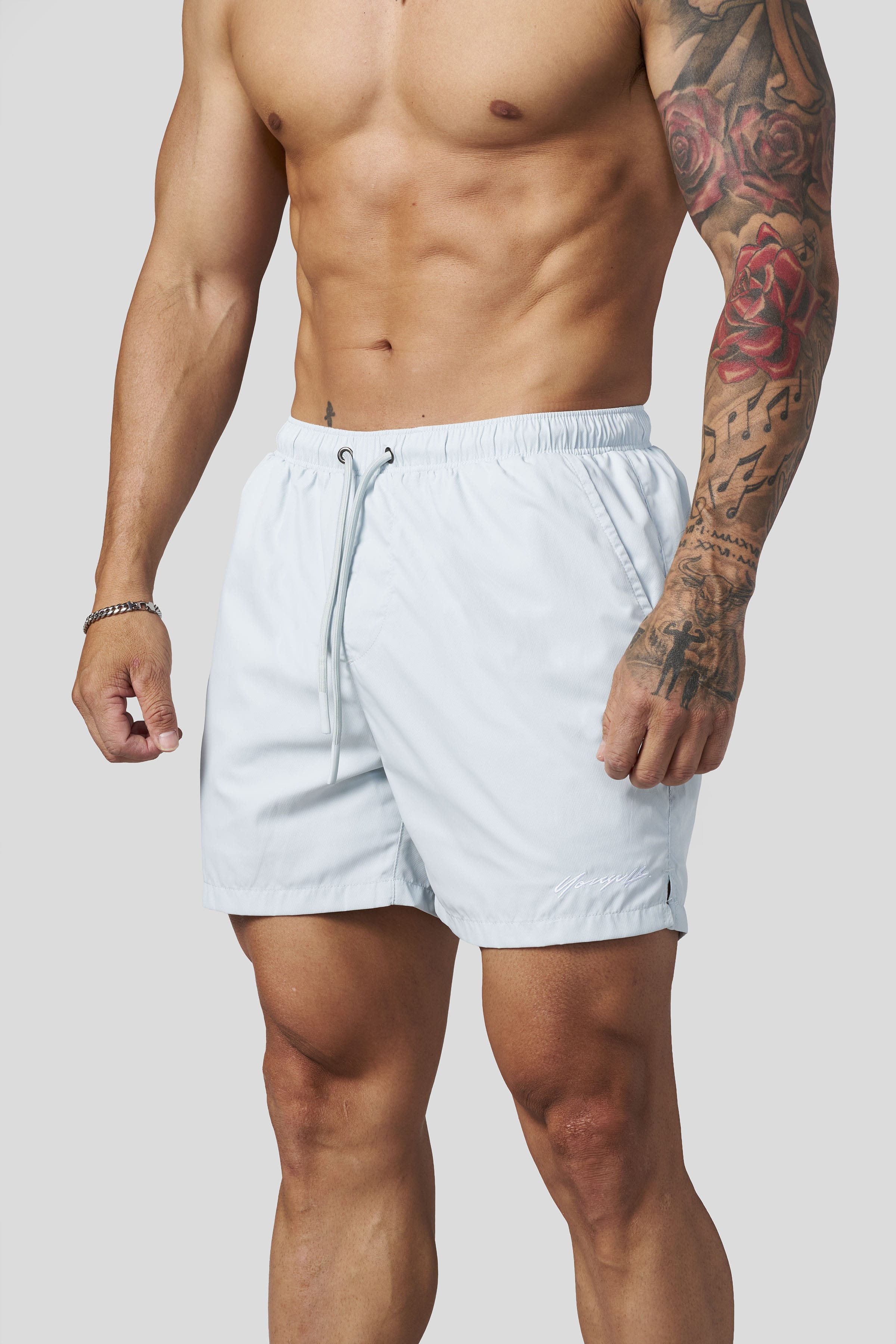 1082 - Silk Wave Swim Shorts - Sky Blue