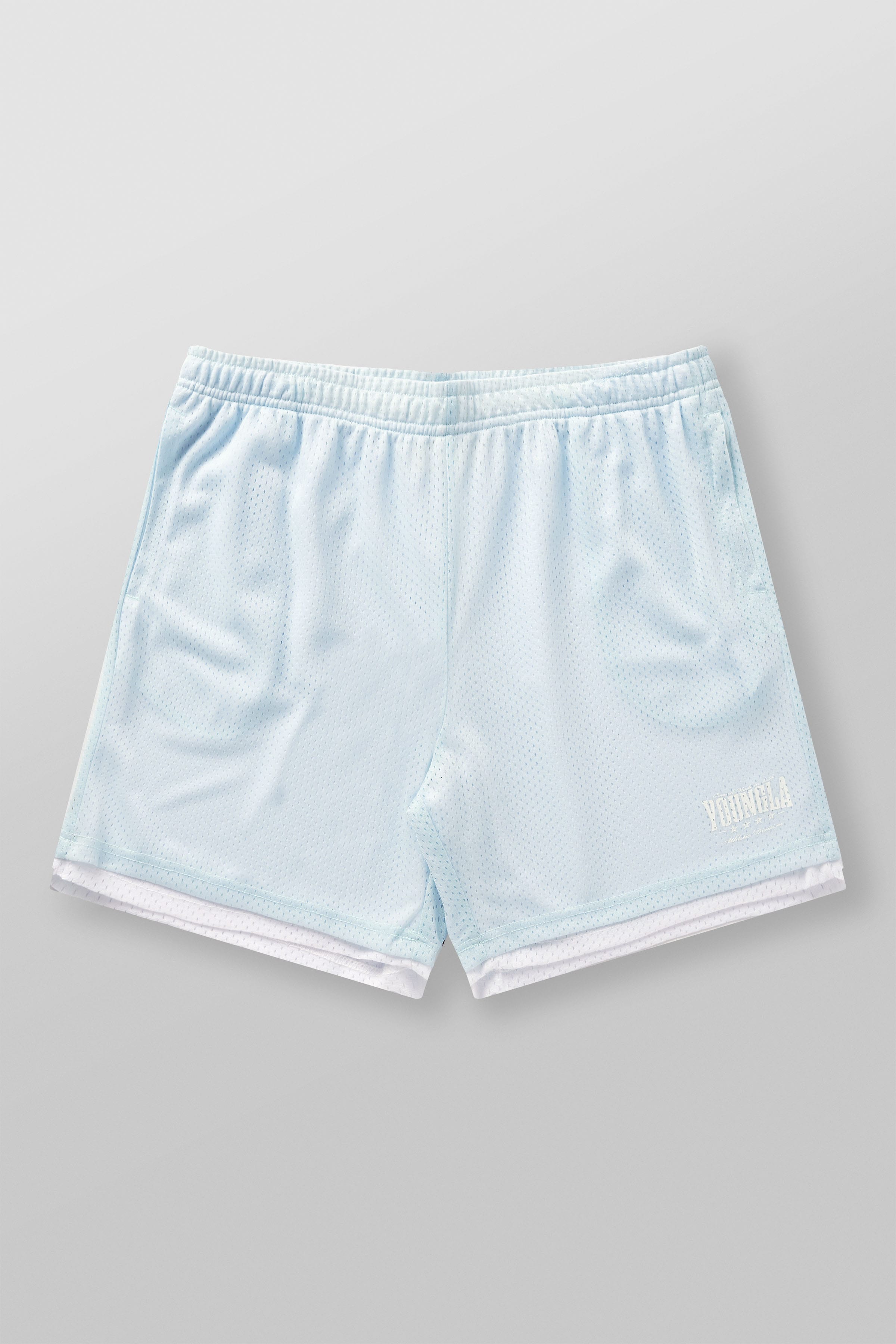 1092 - Double Mesh Shorts - Light Blue