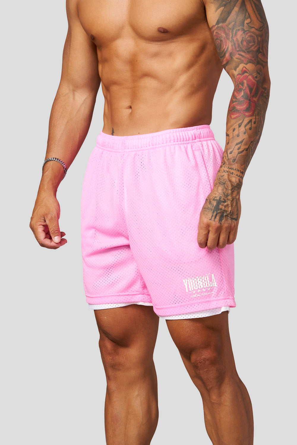 1092 - Double Mesh Shorts - Pink