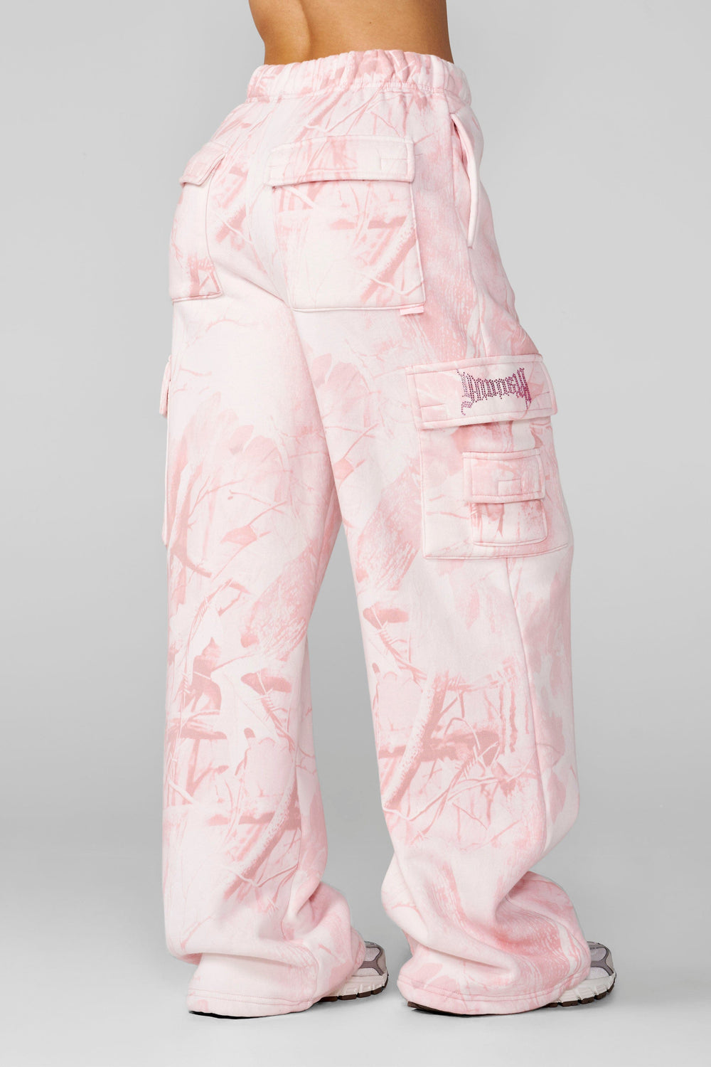 W2230 - Camo Cargo Joggers - Pink Barbed Wire Camo