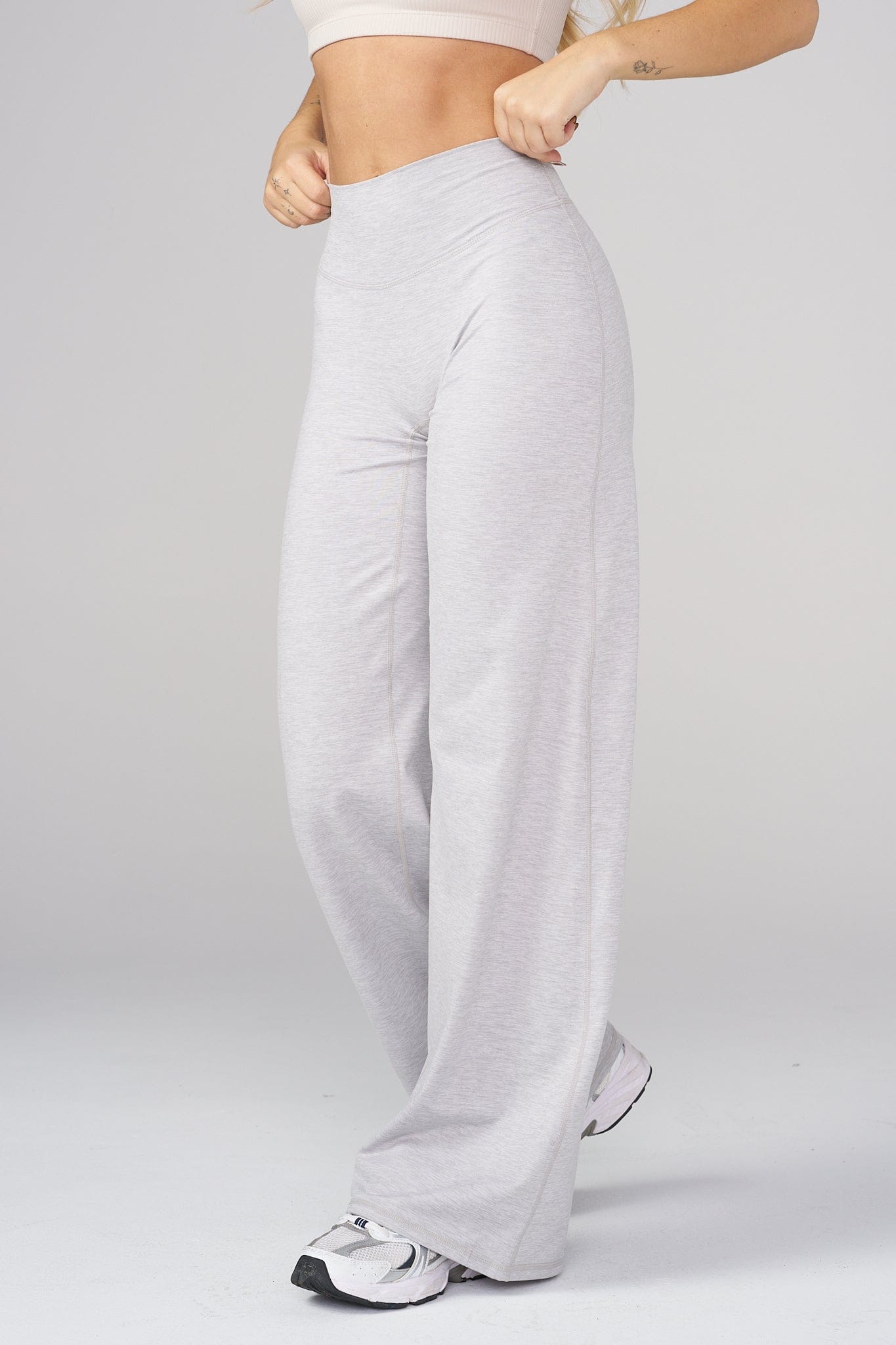 W2227 - Reset Wide Leg Leggings - Heather Grey