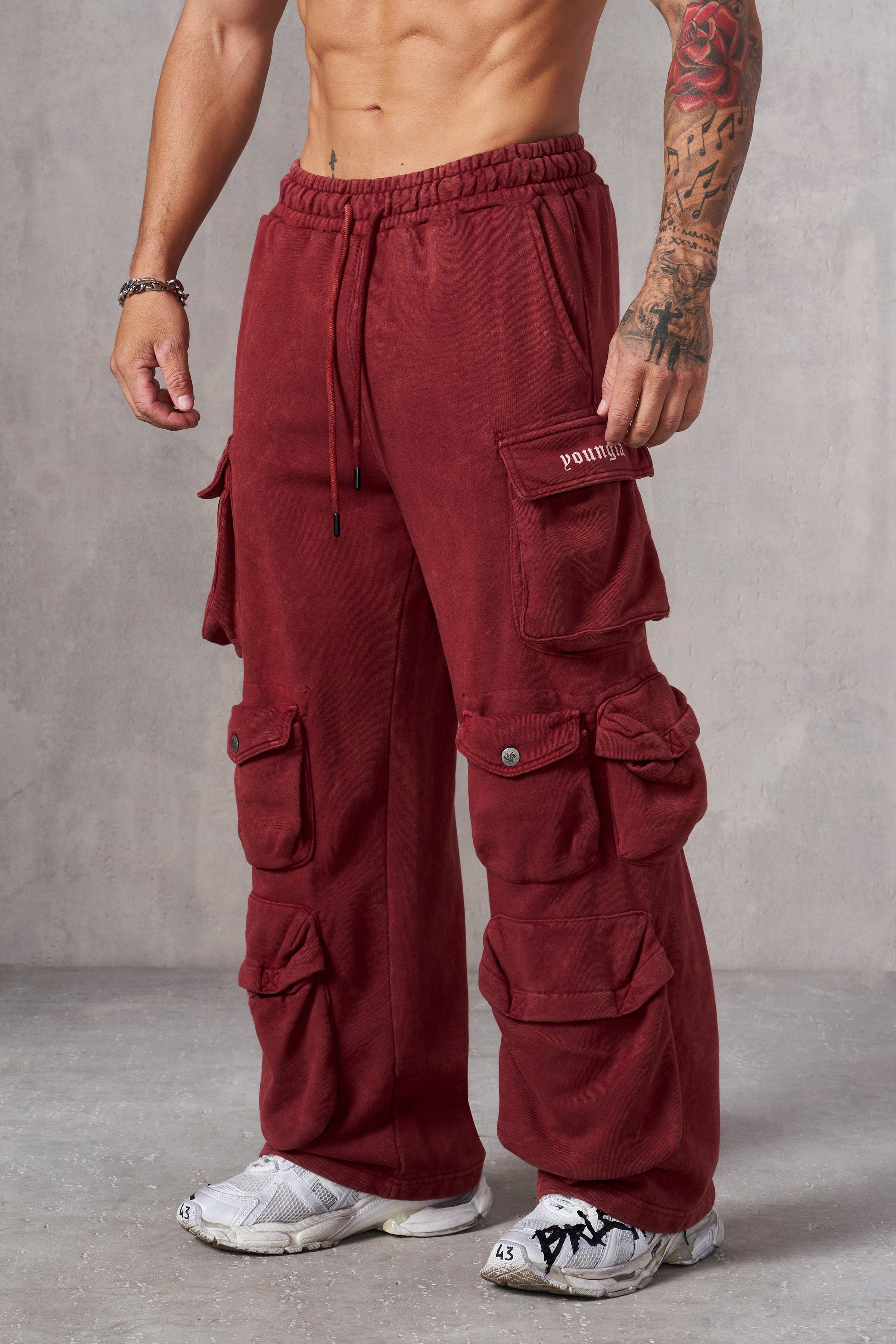 2005 - Hella Pocket Sweats - Burgundy Wash