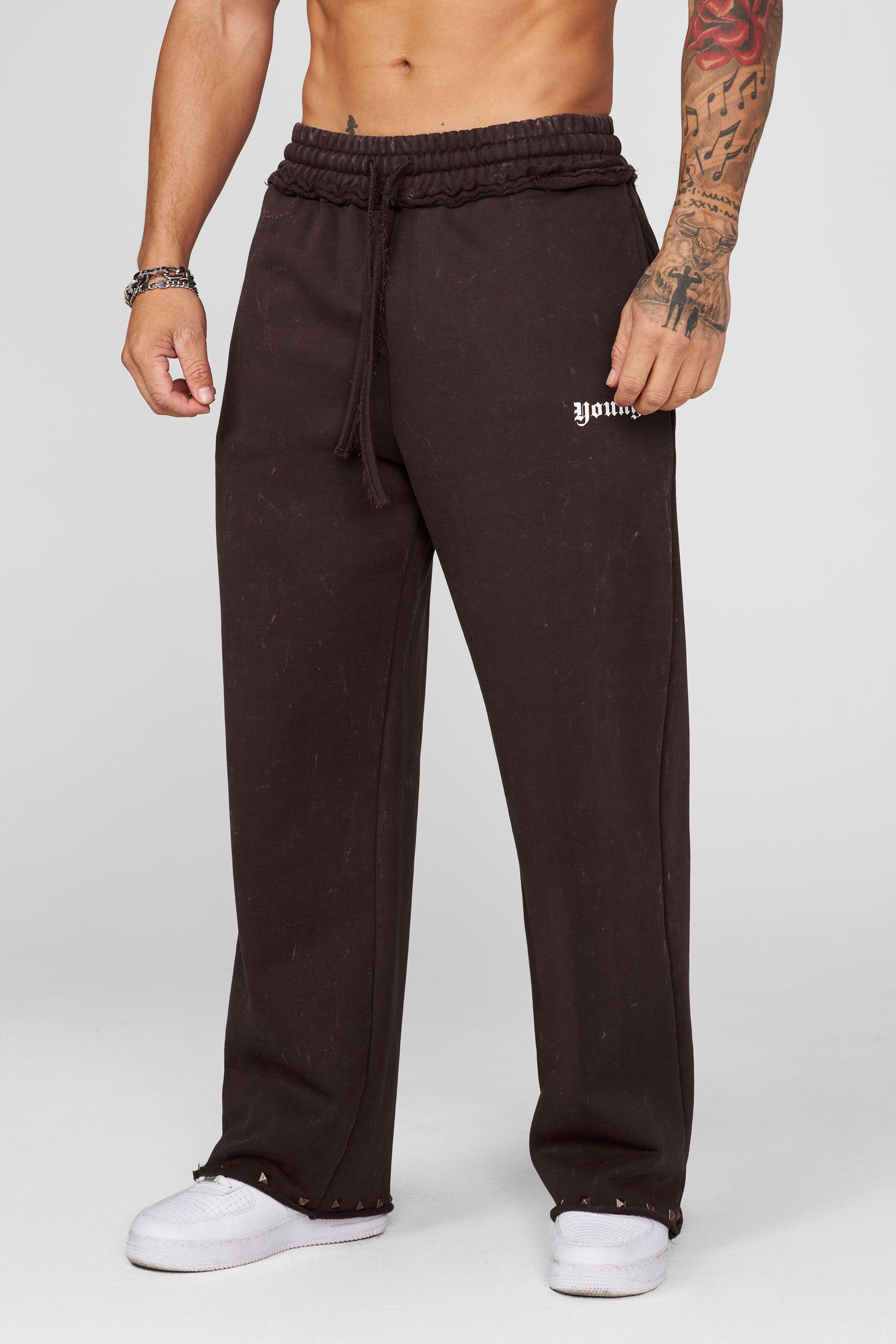 2087 - Stud Sweats - Brown Wash