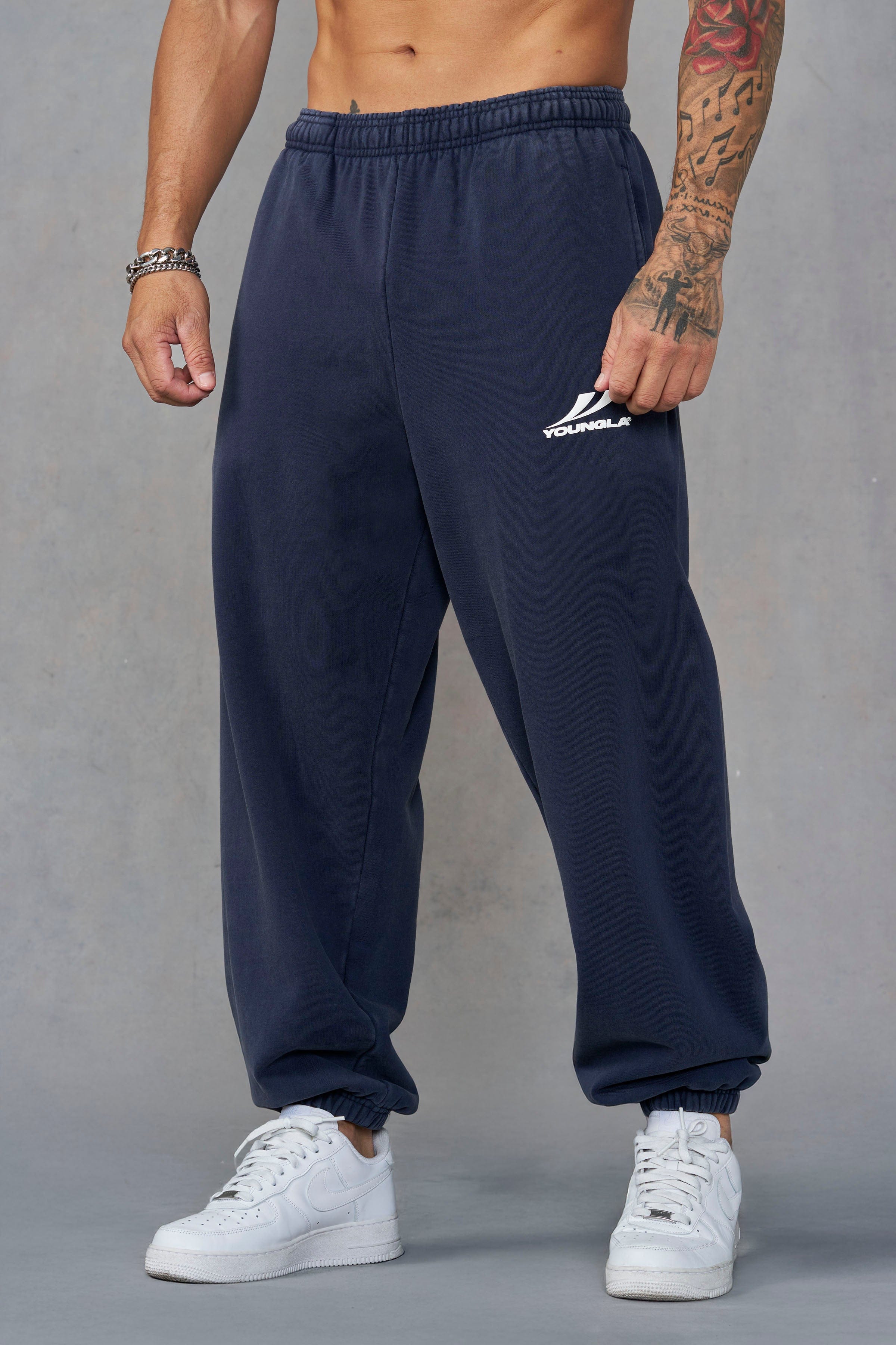 2154 - Throwback Baggy Joggers - Navy Wash