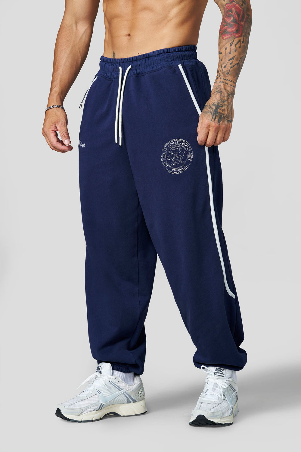 2176 - Golden Era Piping Joggers - Navy Wash
