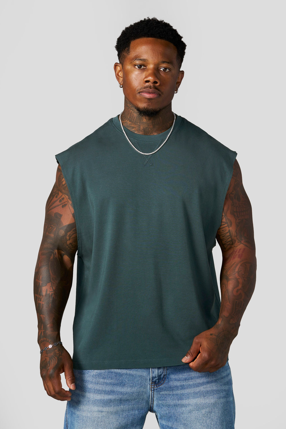 3019 - Elevated Cut-Offs - Dark Green