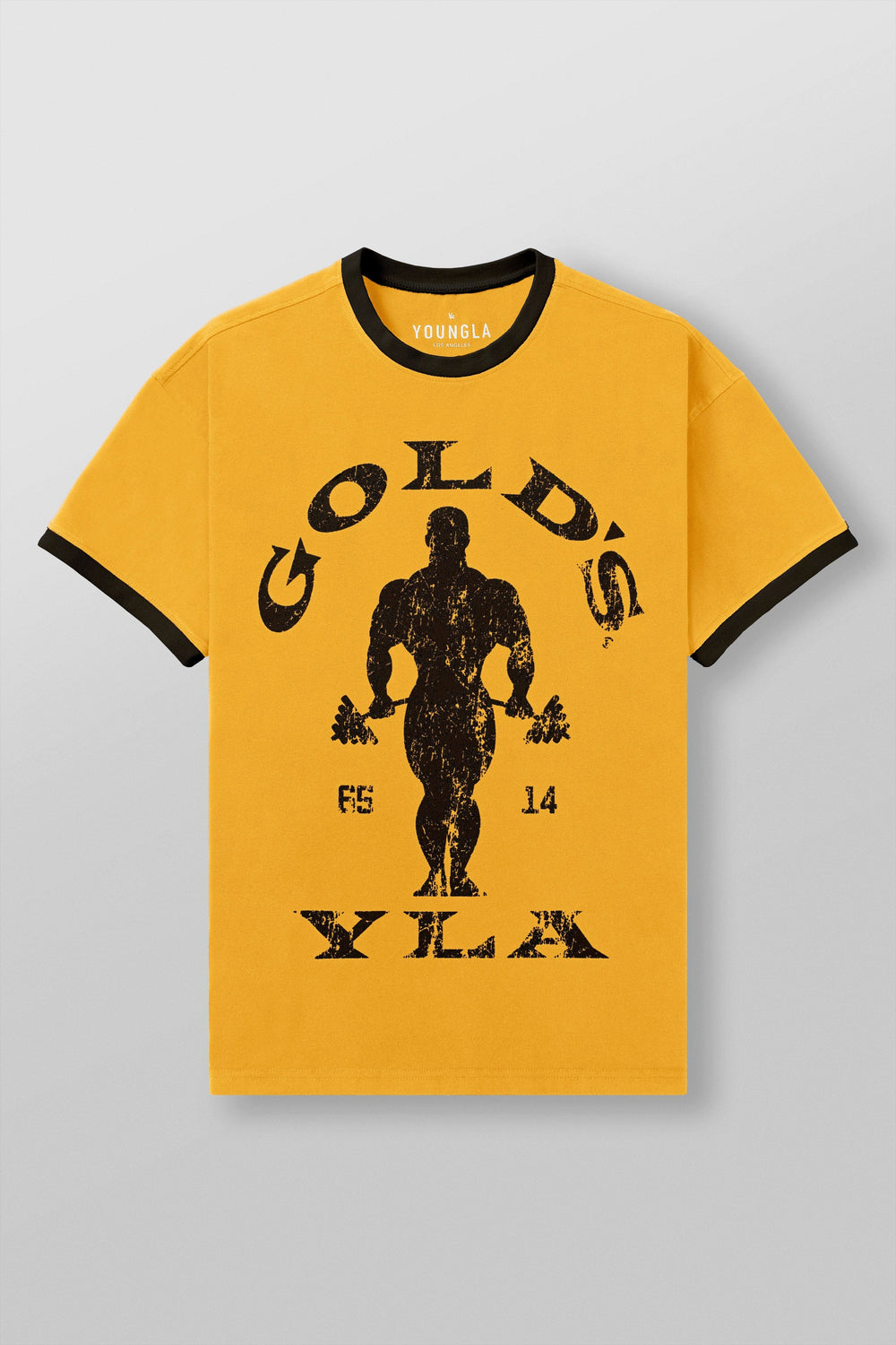 4009 - Golds Gym Ringer Tees - Yellow