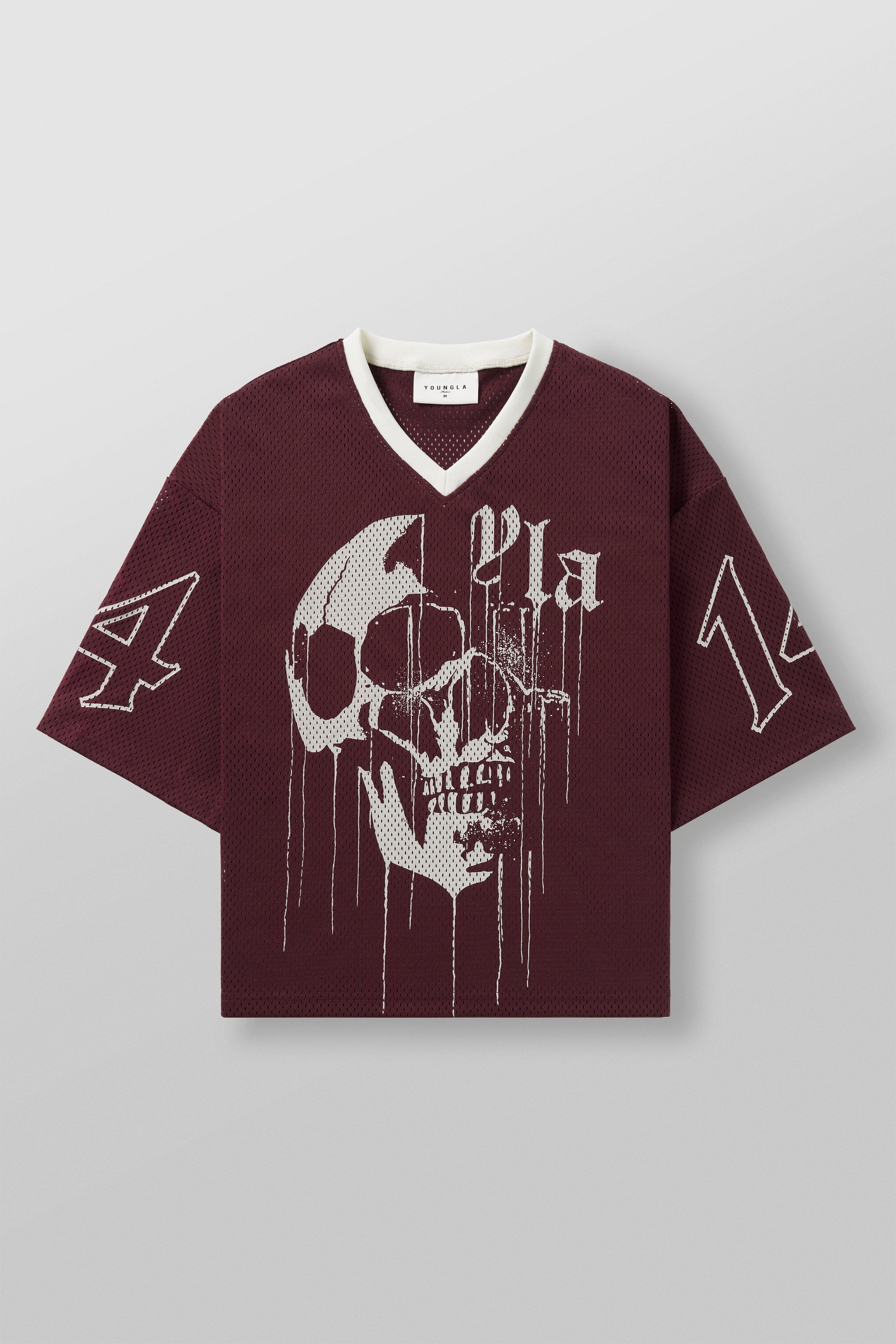 4015 - Drippy Skull Jersey - Burgundy