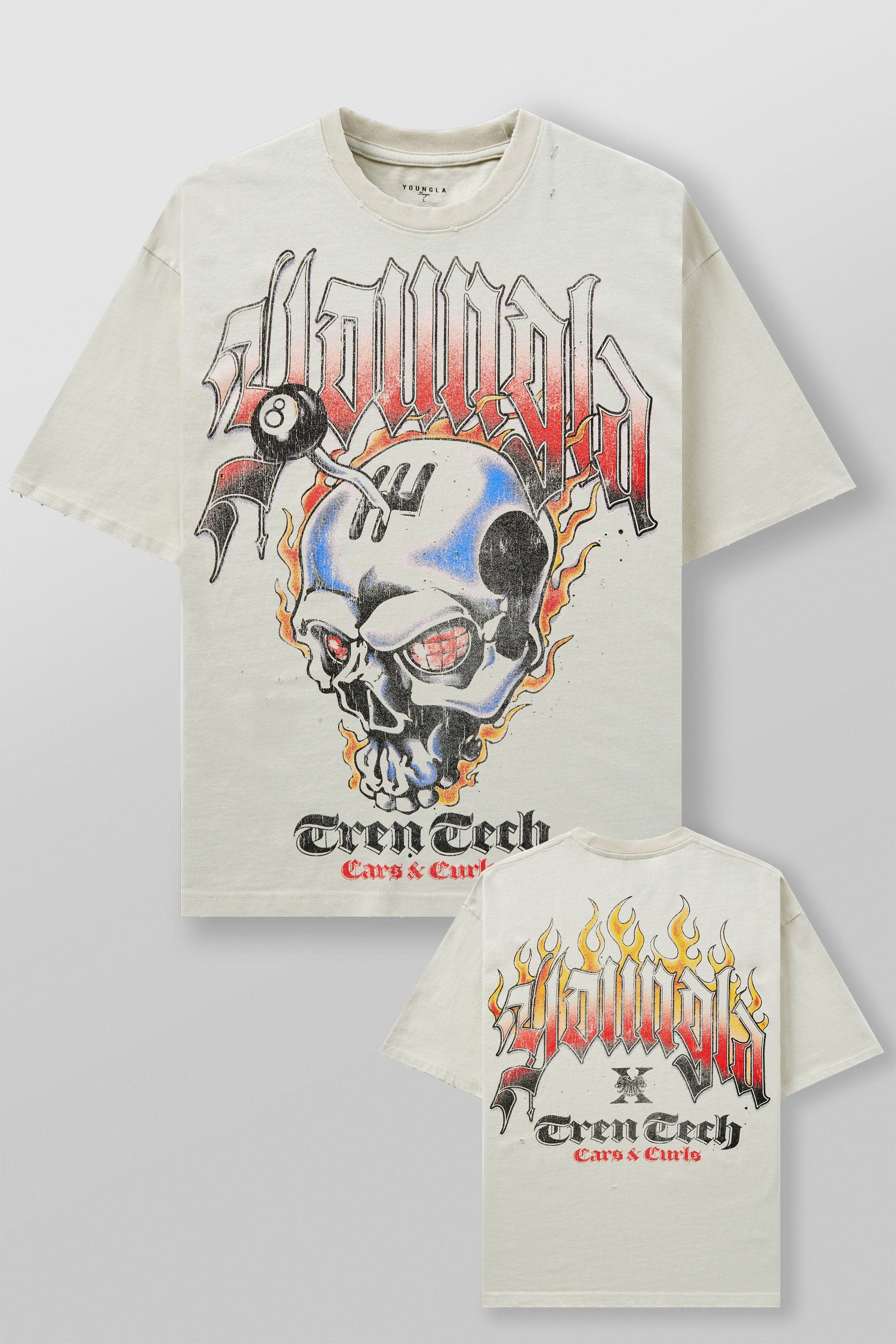 4103 - Cars & Curls - Tees - Skull Burnout