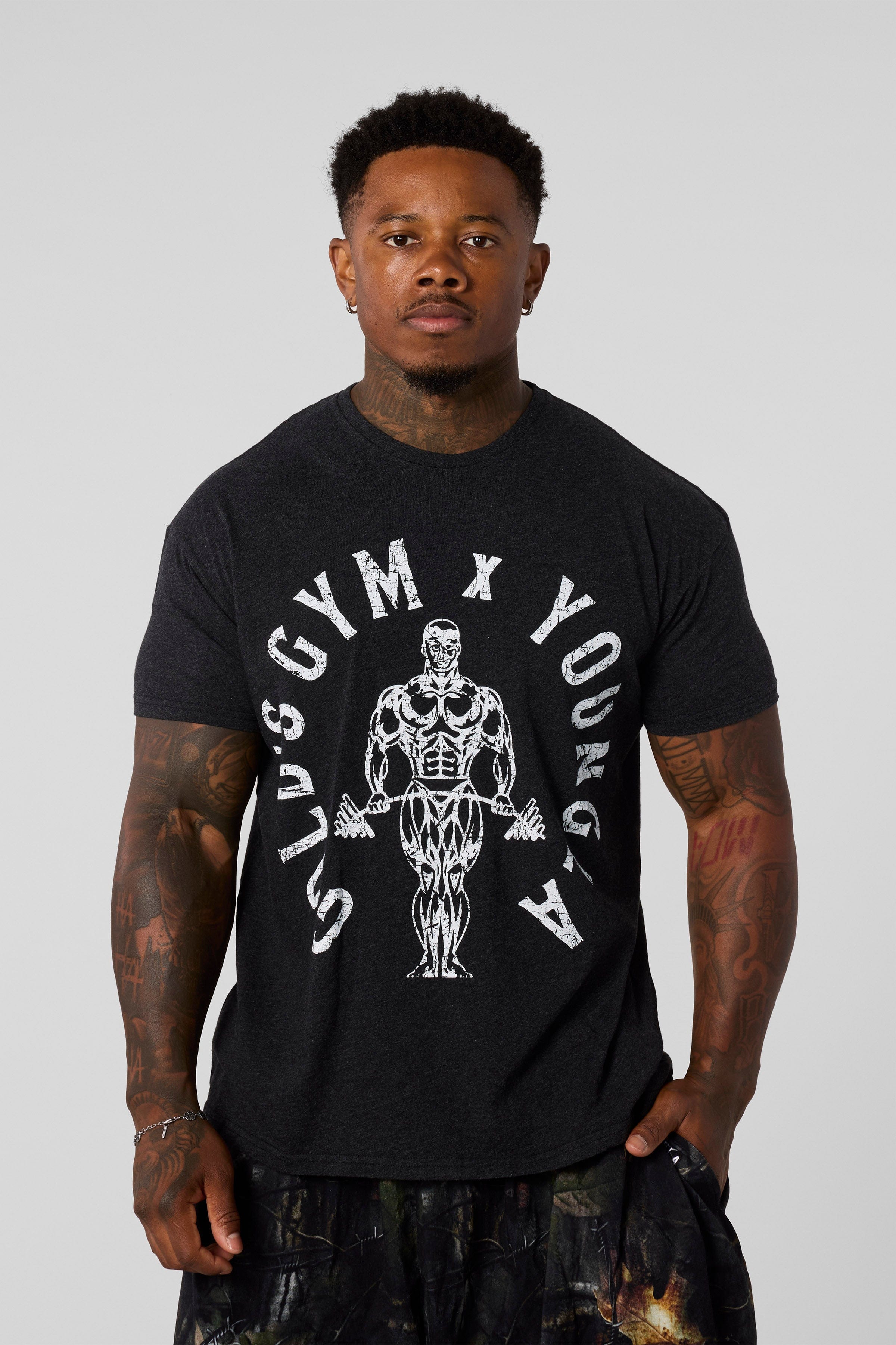 4206 - Gold's Gym Heather Tees - Black Heather