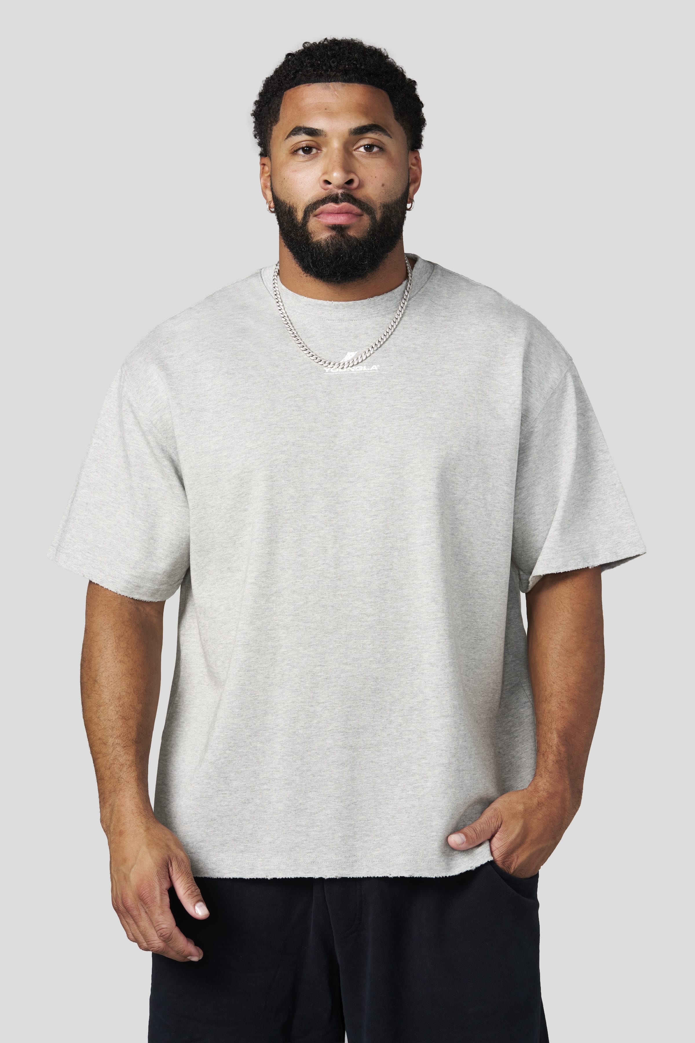 4212 - Heavyweight Tees - Heather Grey