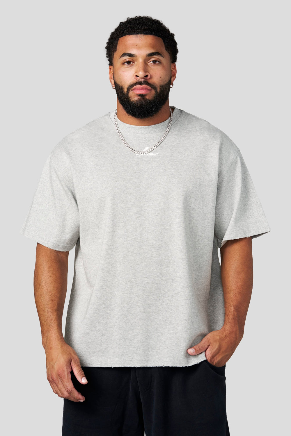 4212 - Heavyweight Tees - Heather Grey