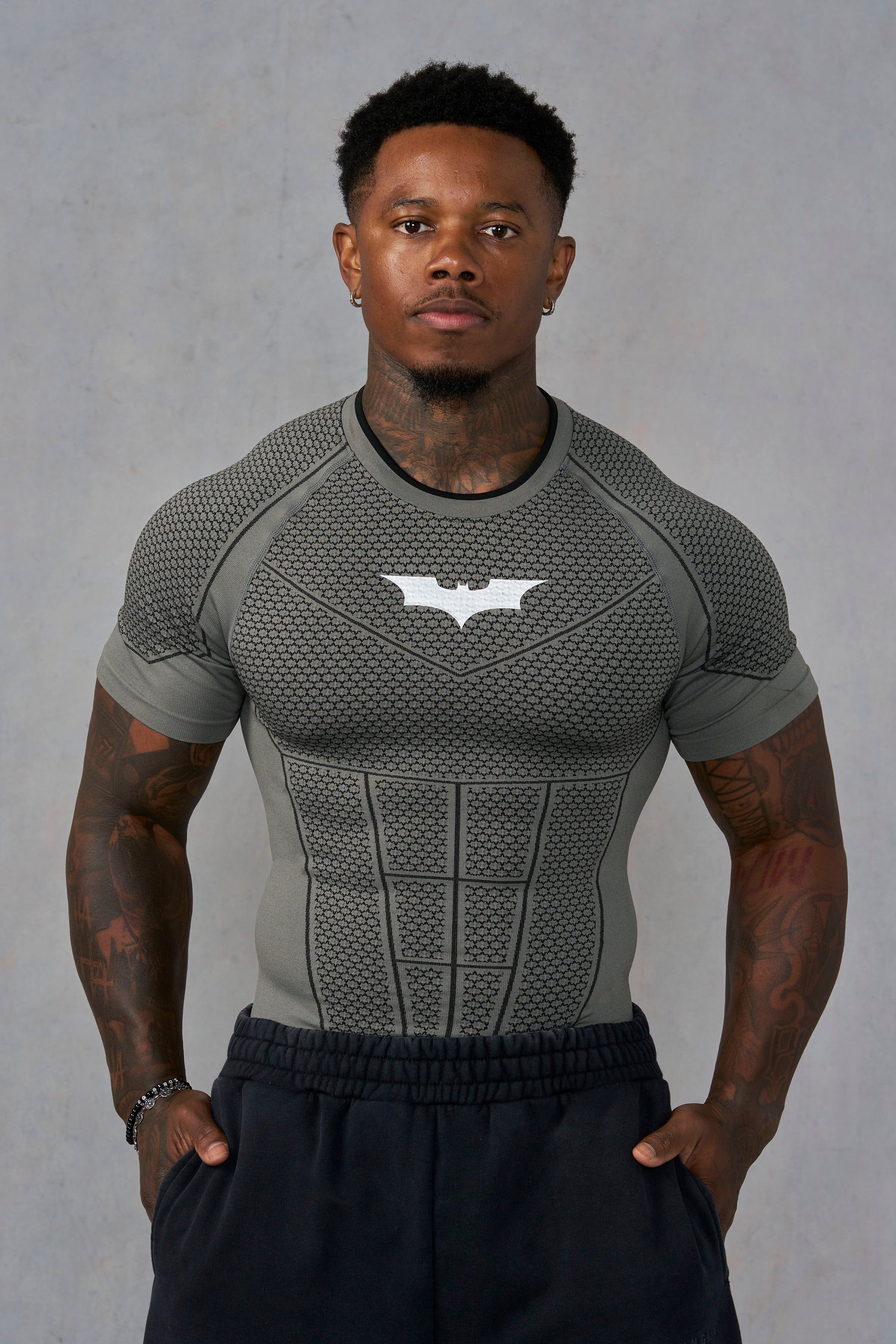 4259 - Batman Compression Tees New Colors - Grey Green
