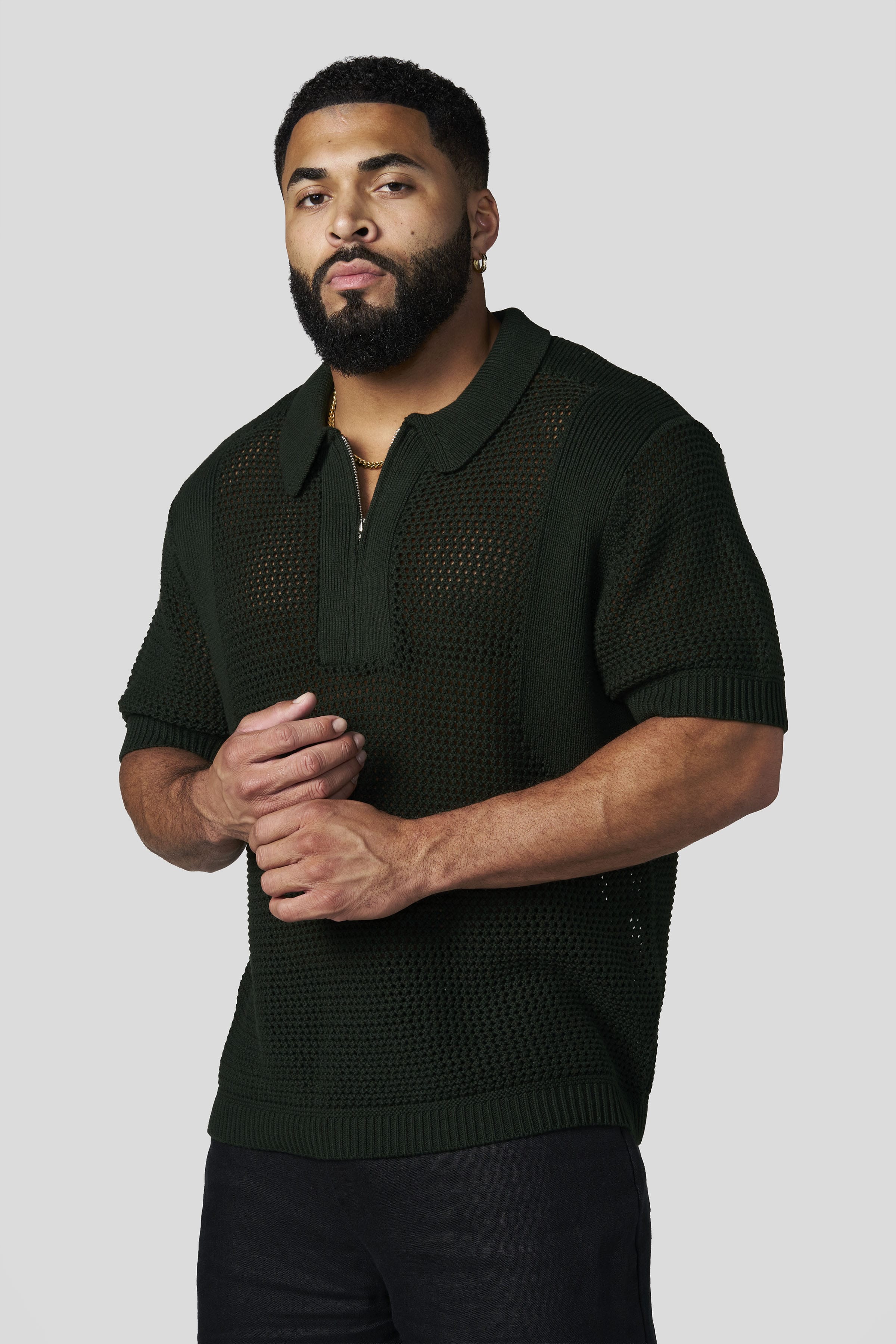 4308 - Upscale Crochet Polos - Green