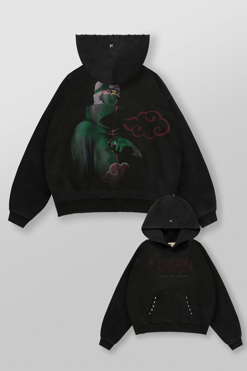 5083 - Naruto Stud Artwork Hoodies - Kakuzu