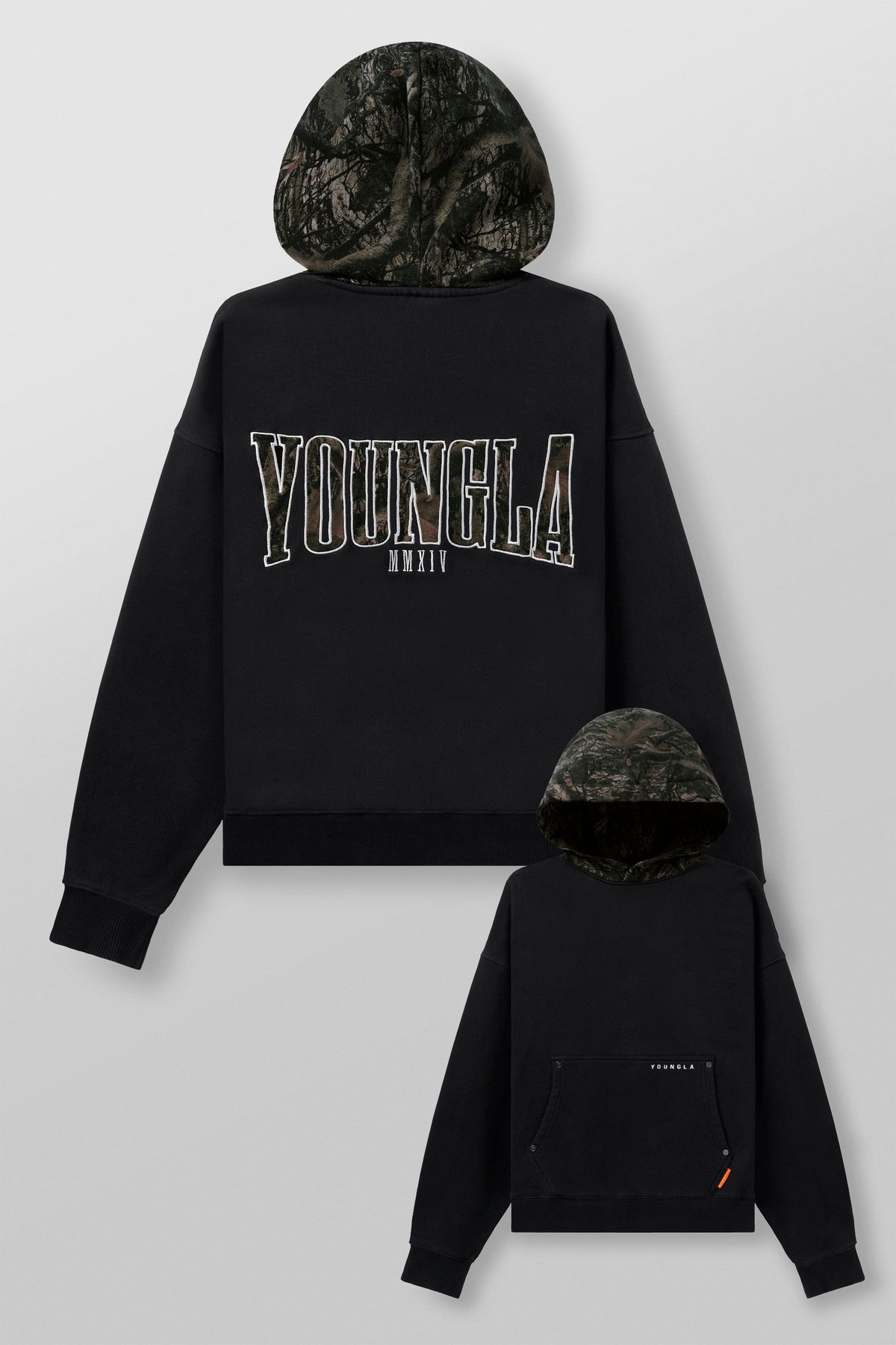 5098 - Tree Camo Hoodies - Black Wash