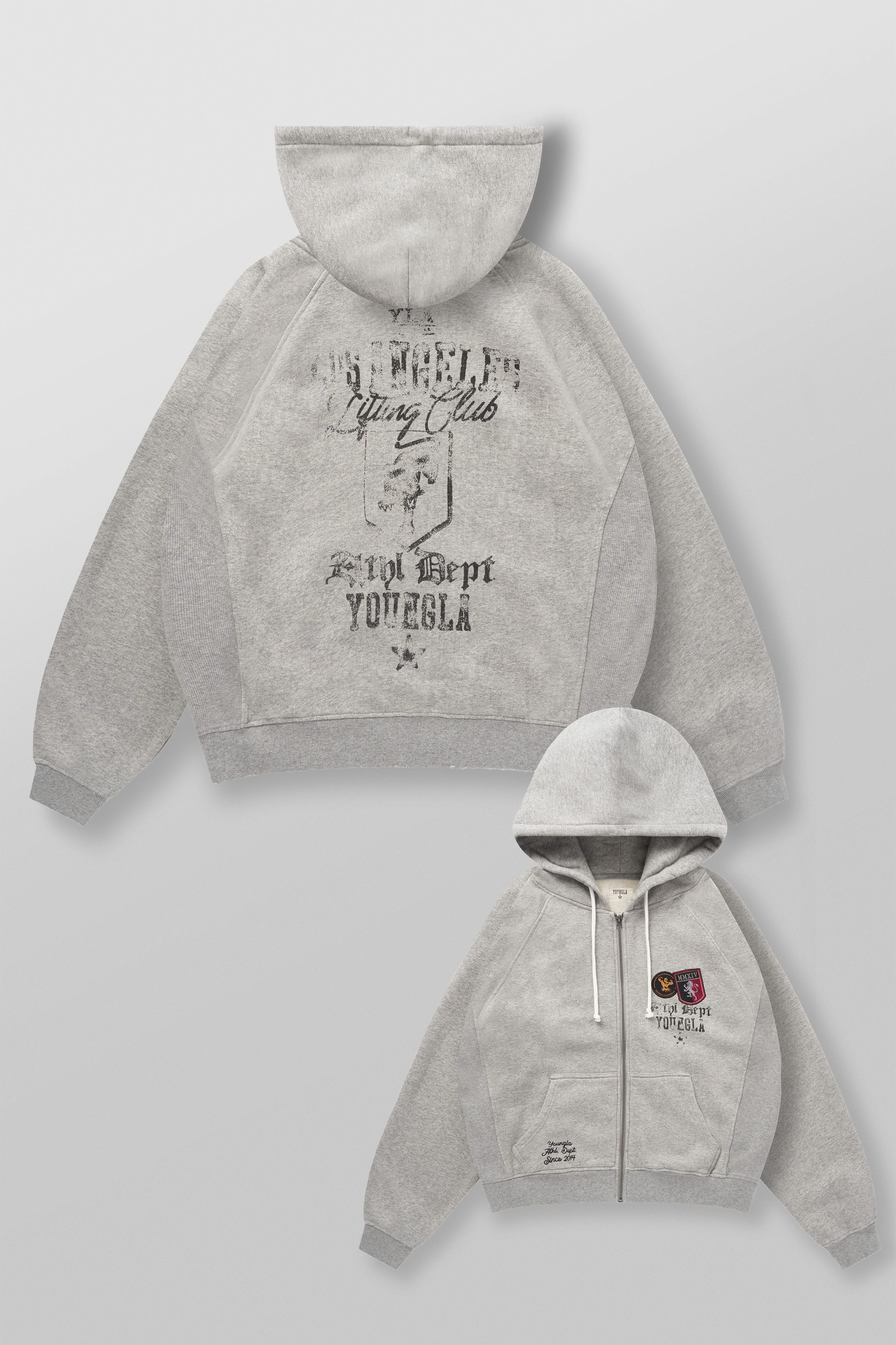 5132 - Golden Era Zip-Ups - Heather Grey