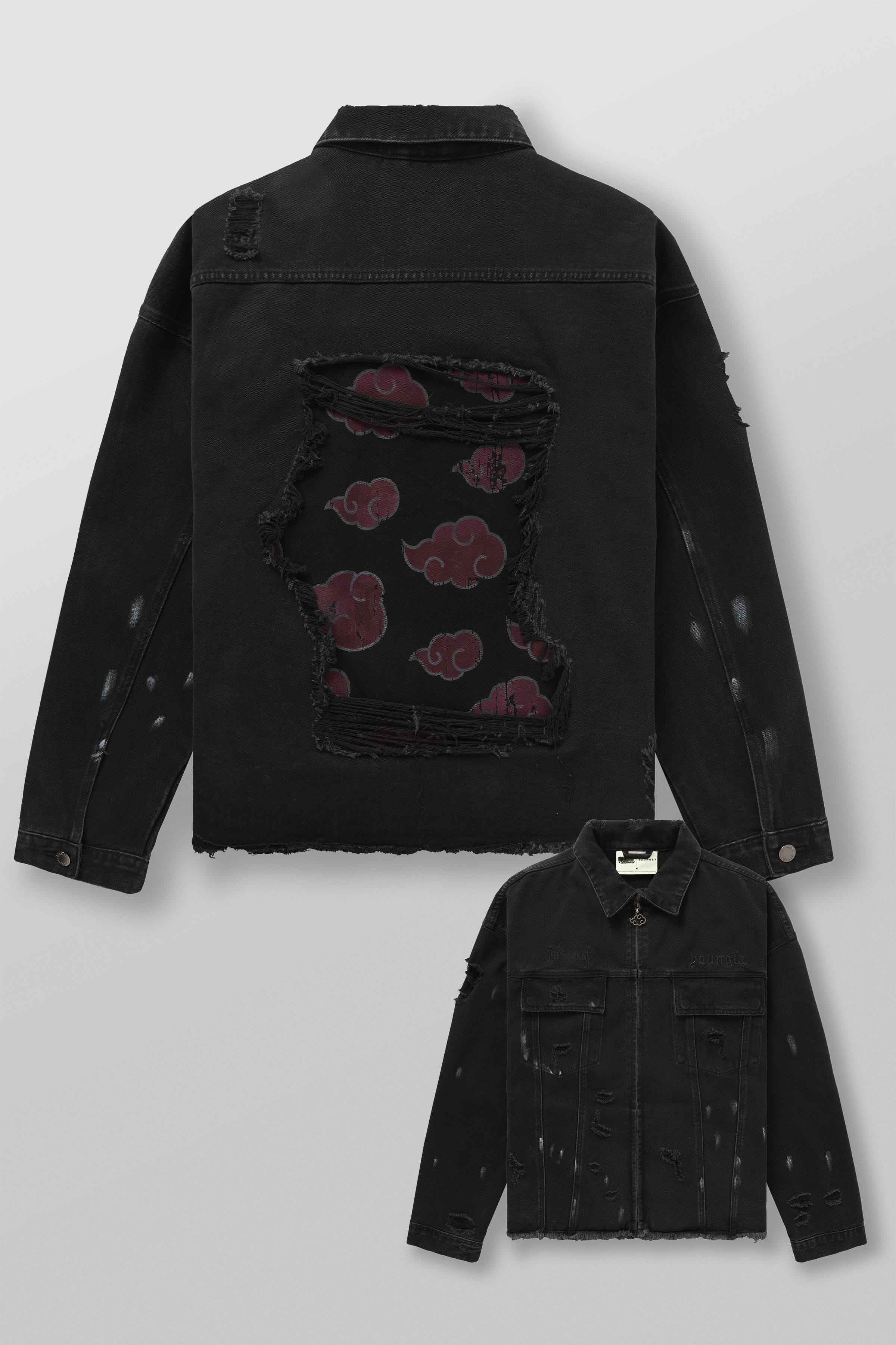 5133 - Naruto Distressed Denim Jackets - Akatsuki