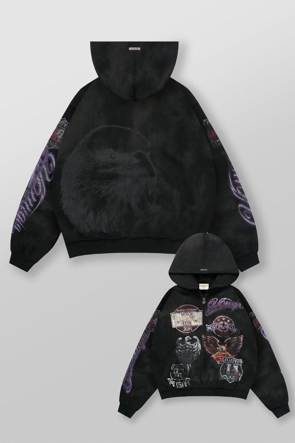 5201 - Moto Zip-Ups - Black Wash