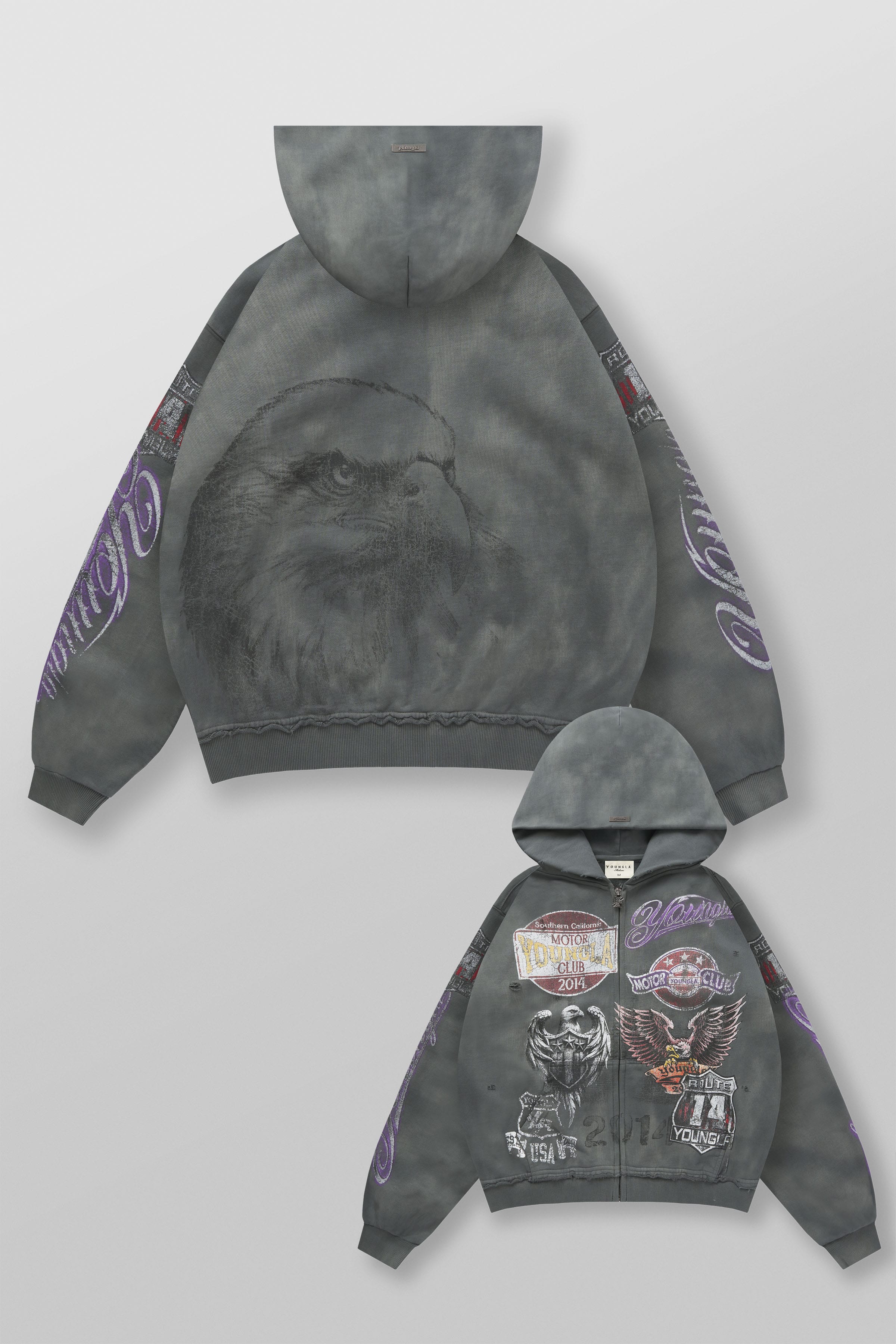 5201 - Moto Zip-Ups - Charcoal Grey Wash