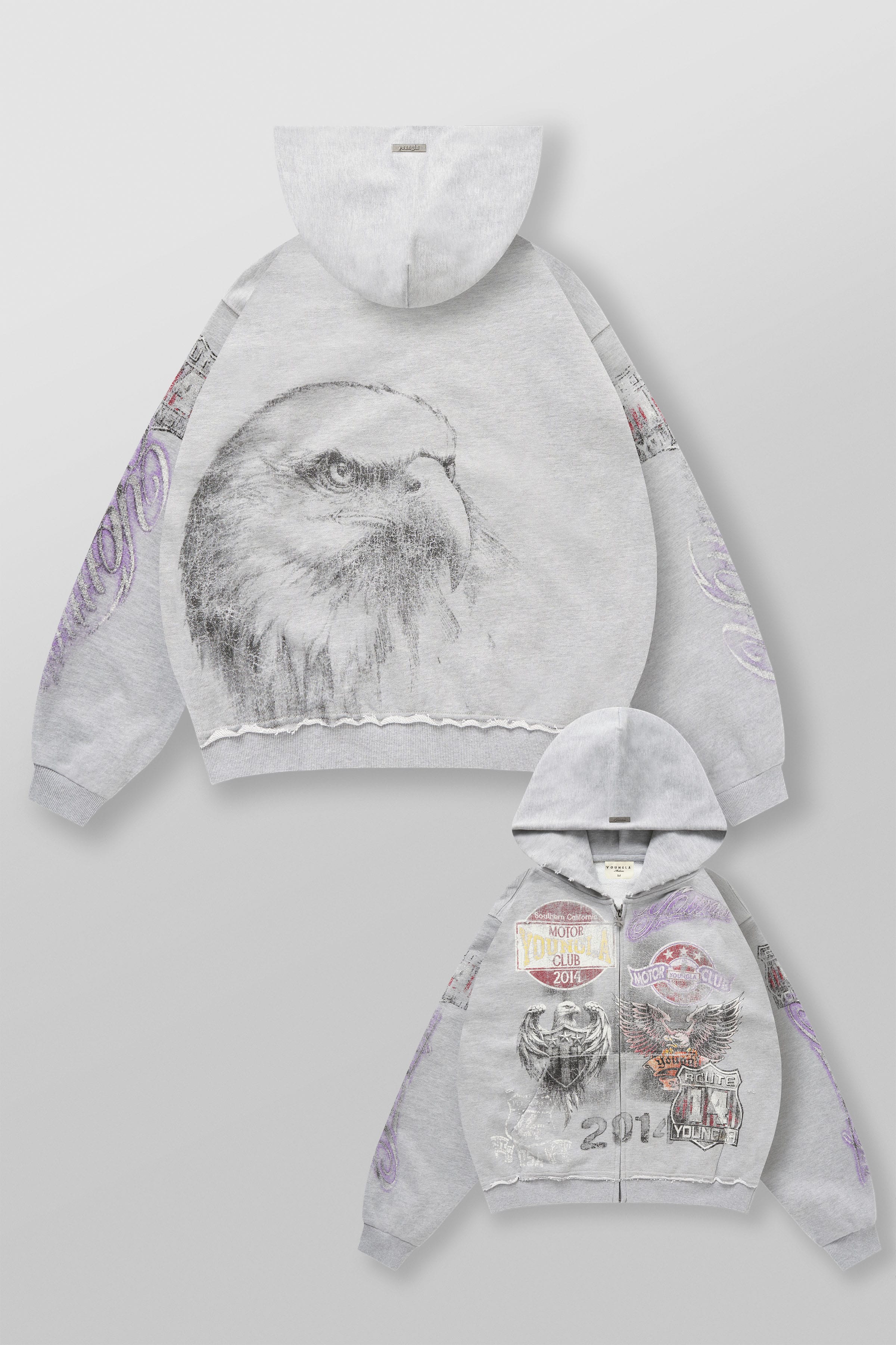 5201 - Moto Zip-Ups - Heather Grey