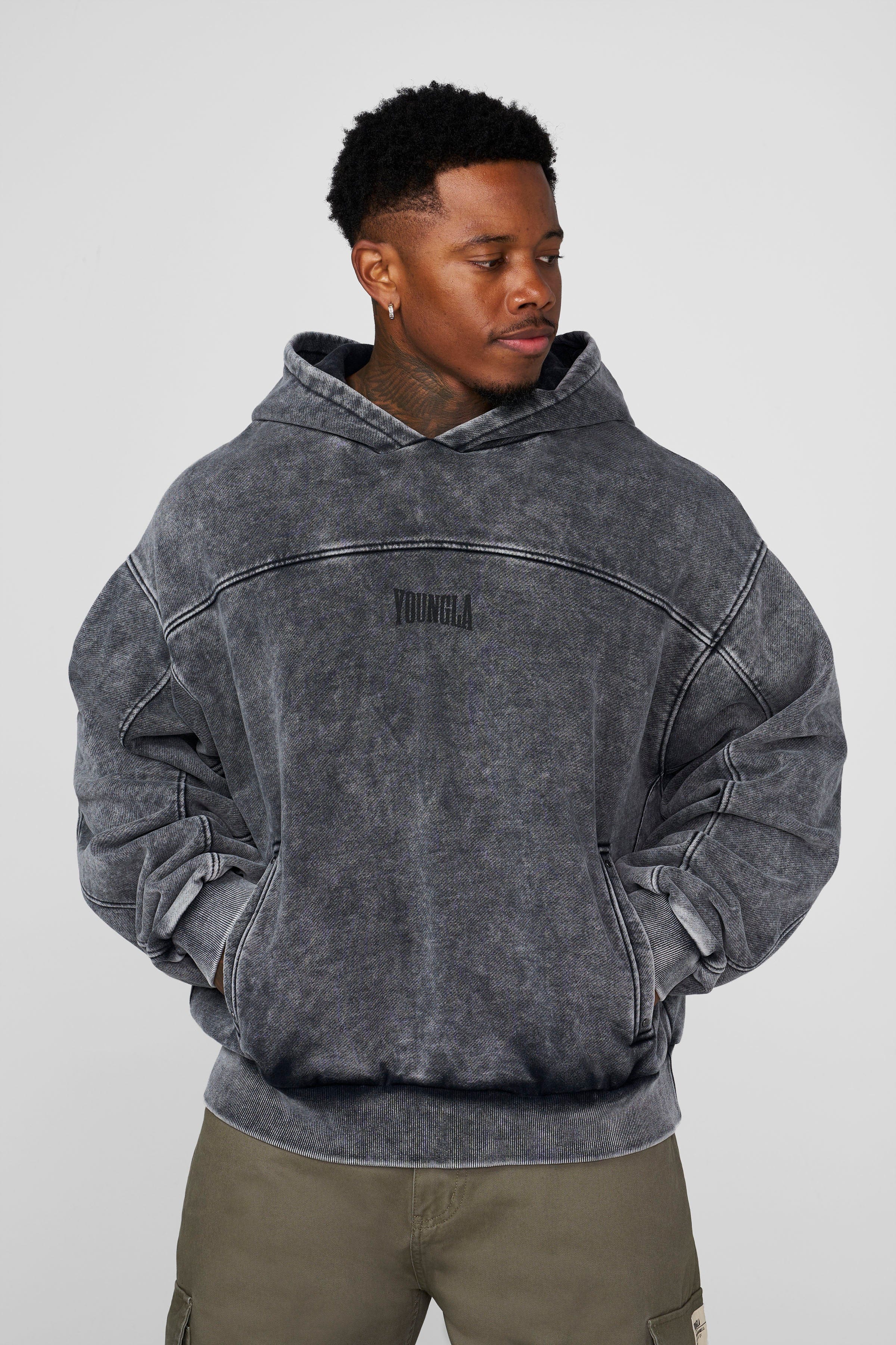 5208 - Crossline Hoodies - Grey Wash