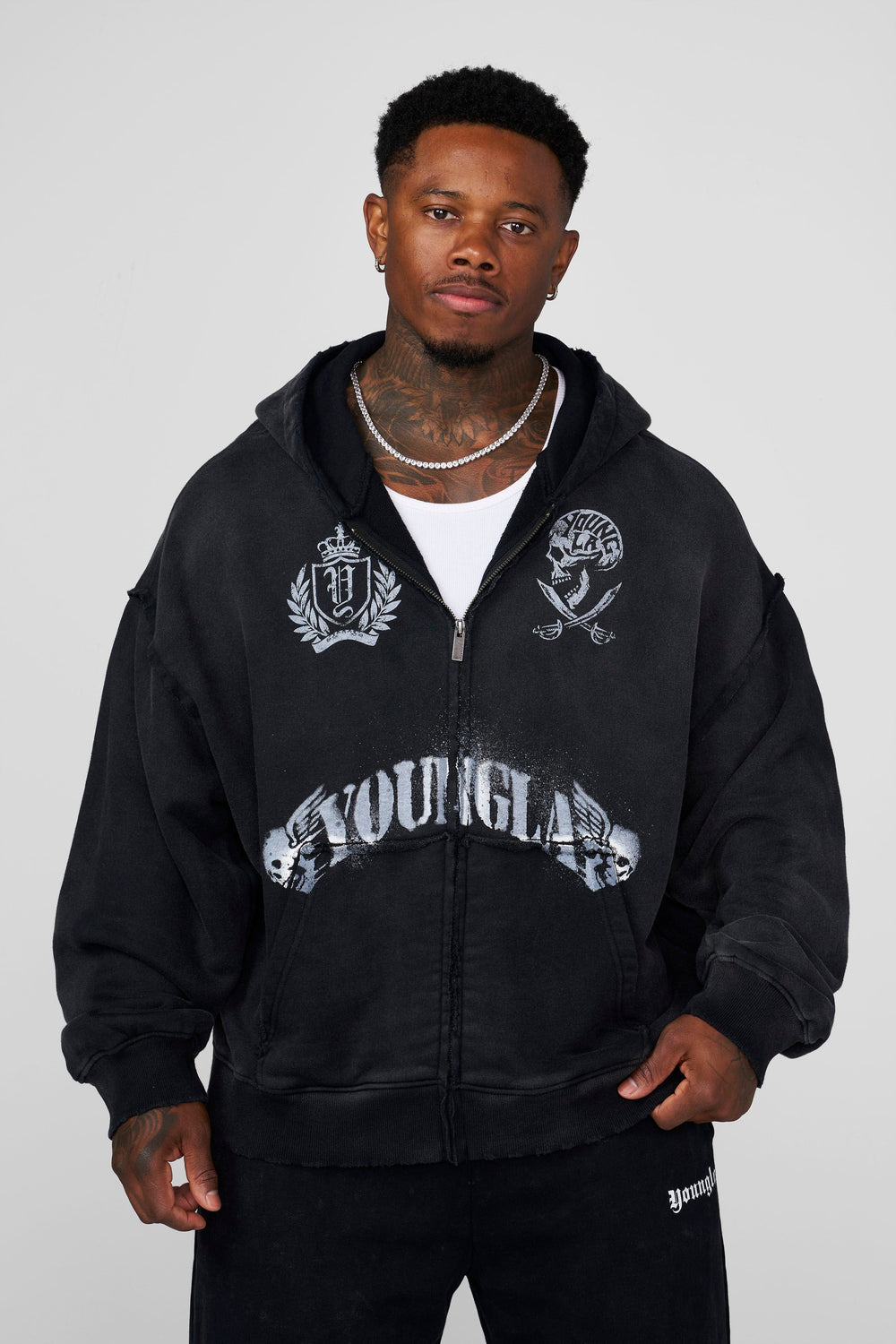 5222 - Ghost Zip-ups - Black Wash