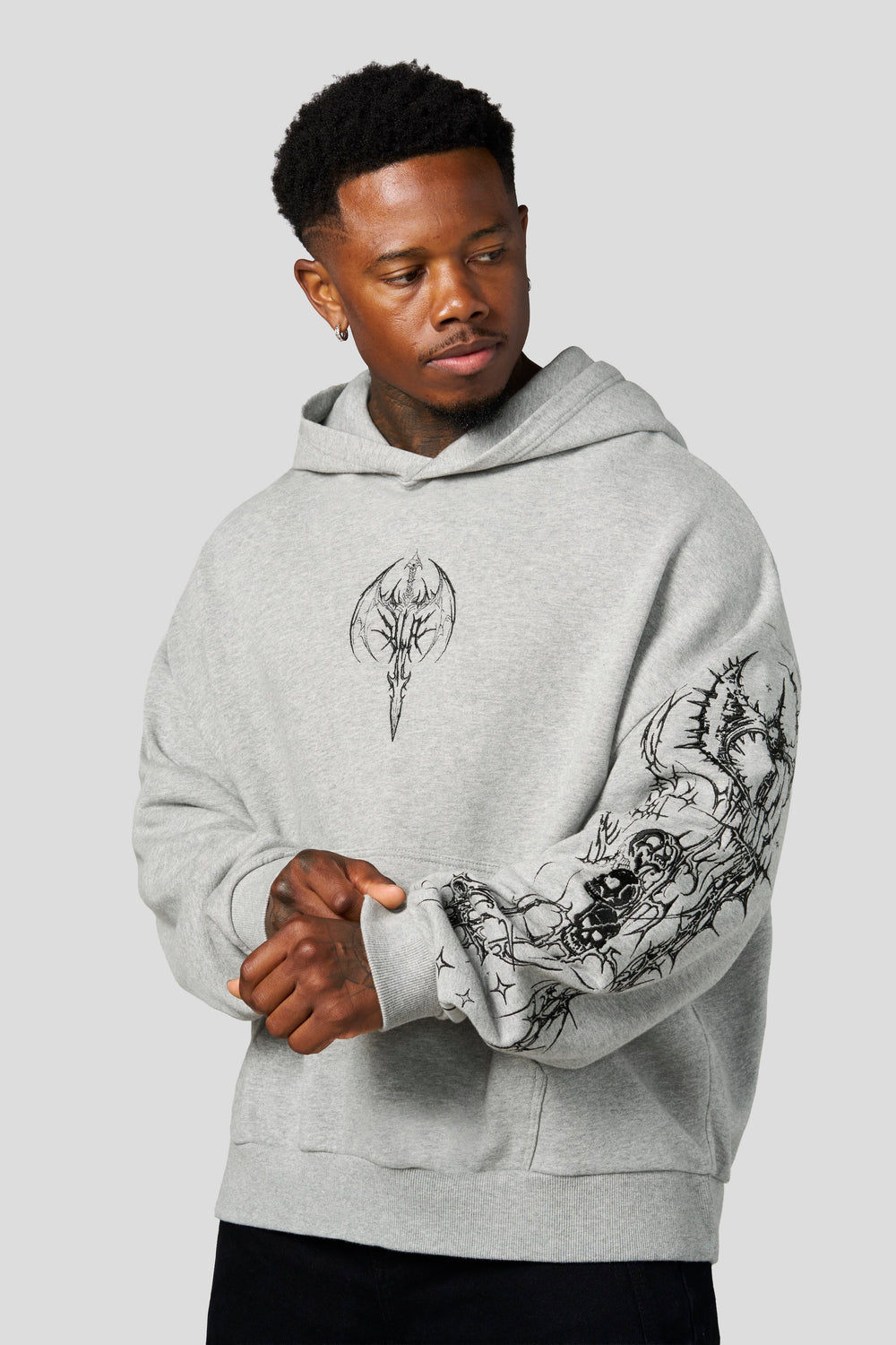 5234 - Sigil Crest Hoodies - Heather Grey
