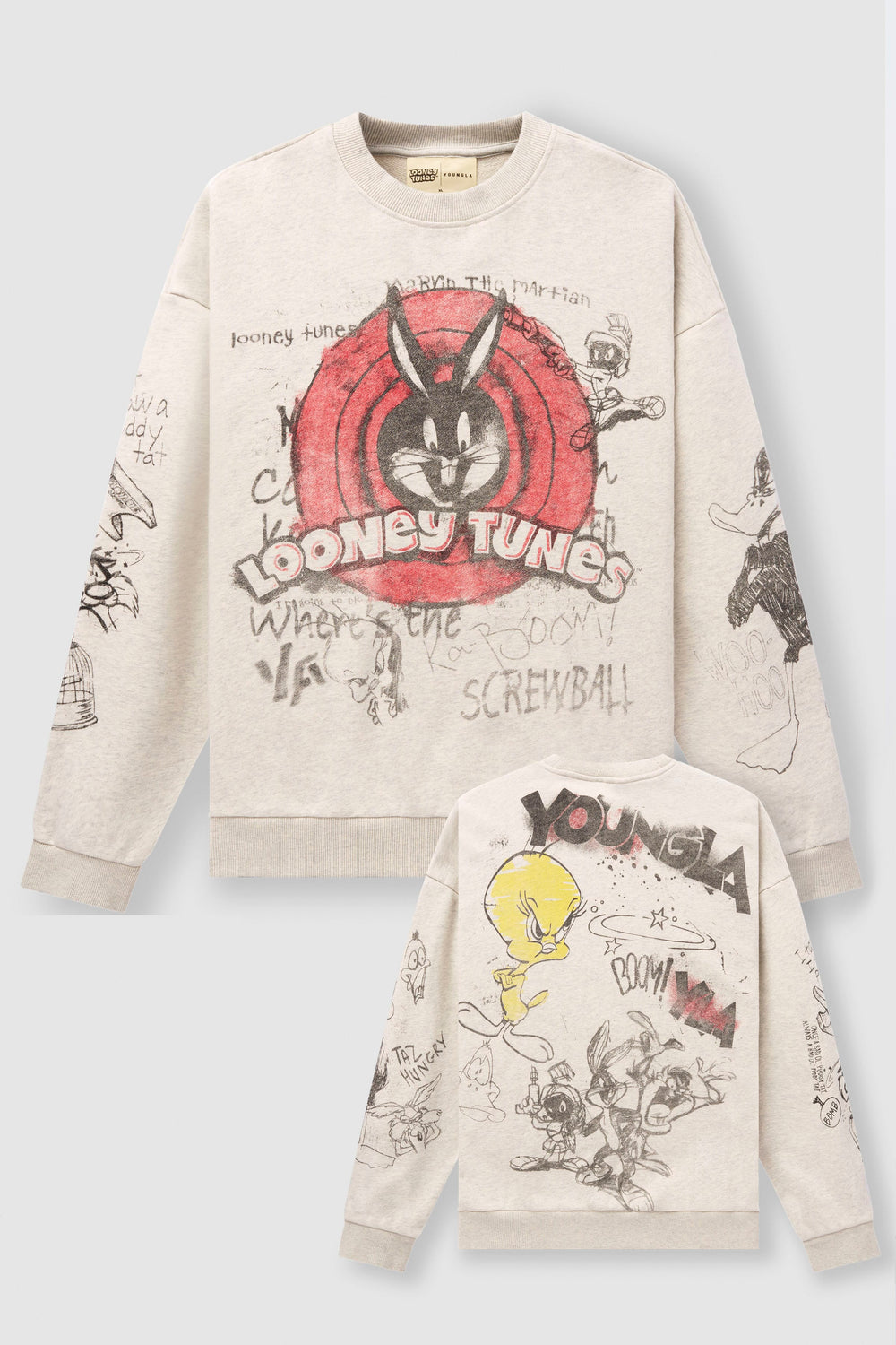 5256 - Looney Tunes Graffiti Crewnecks - Allover Sketch