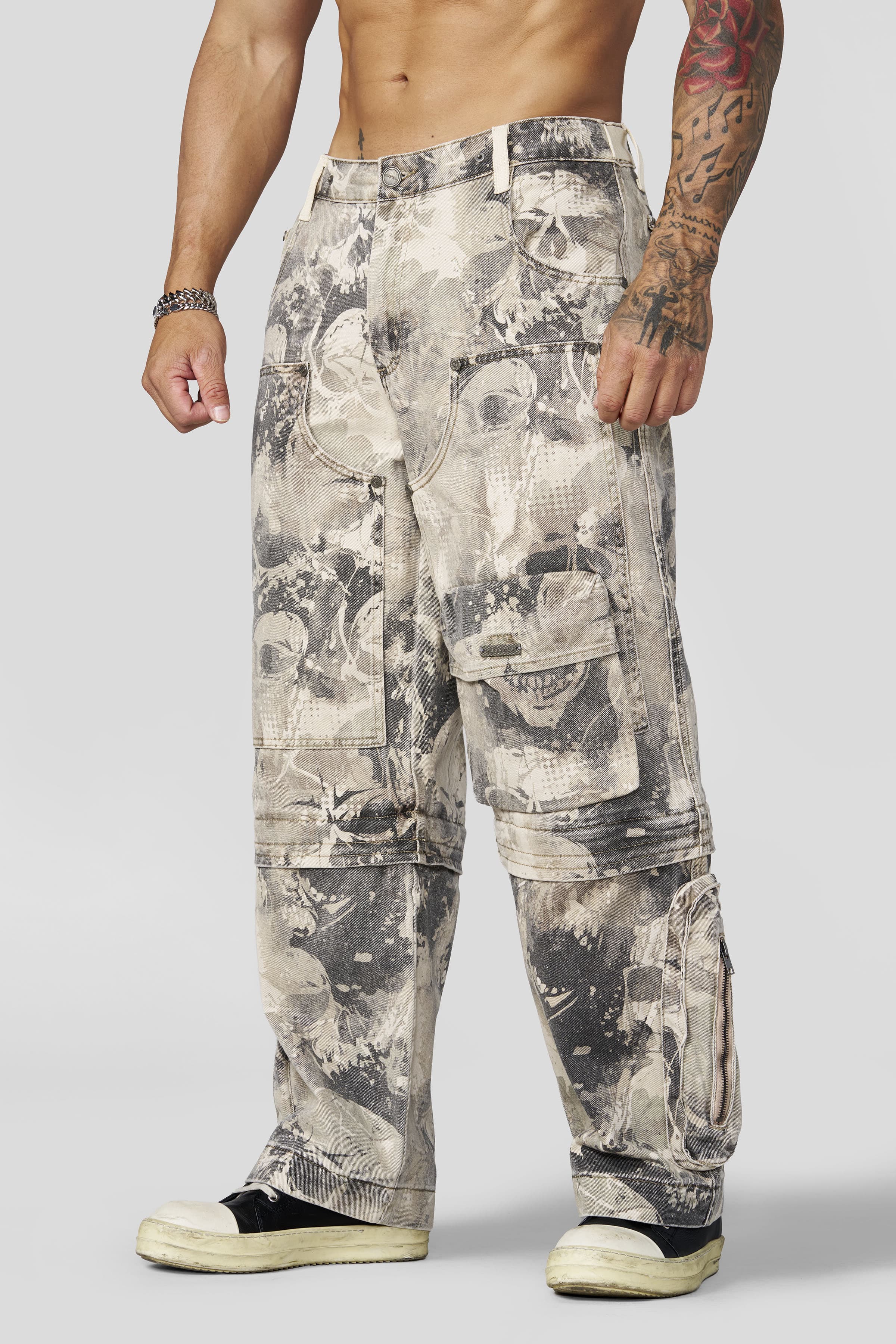 6006 - Cargo Rave Pants - Skull Camo