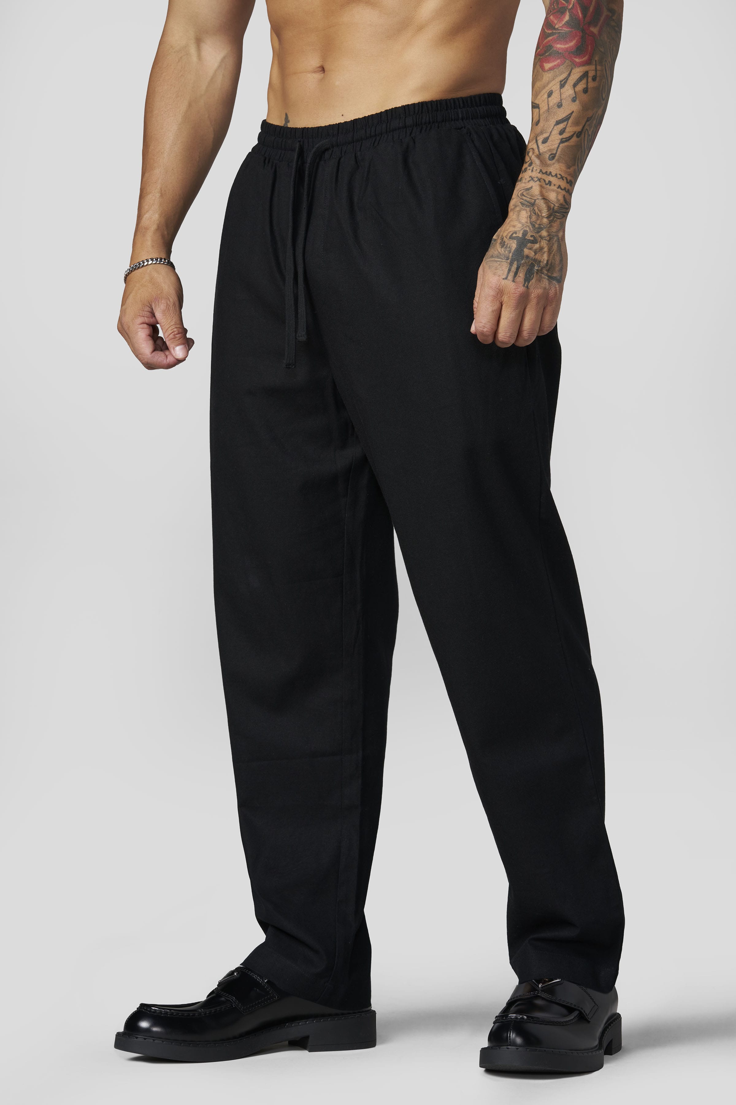 6027 - Beach Club Linen Pants - Black