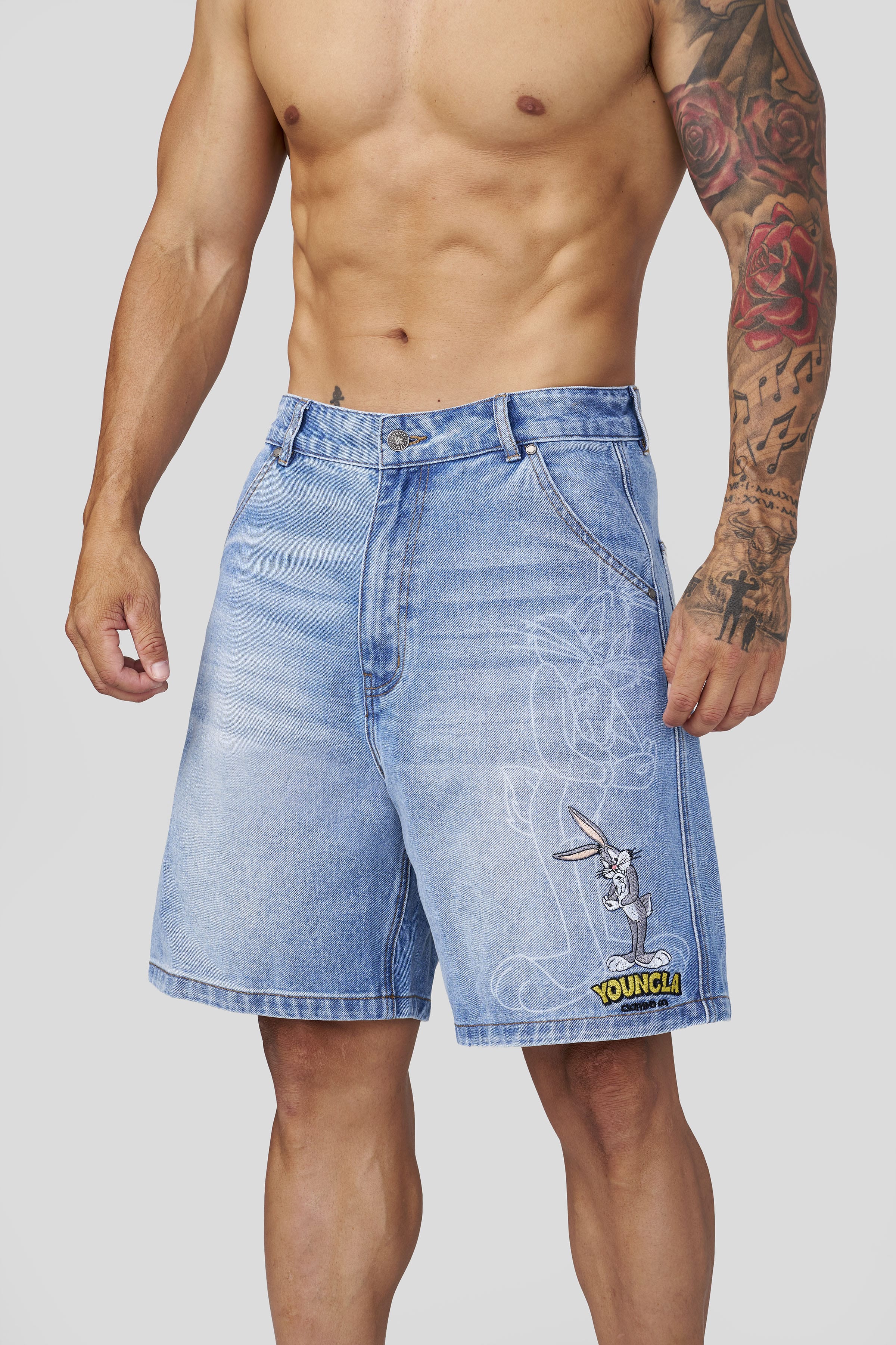 6079 - Looney Tunes Jorts - Blue Wash