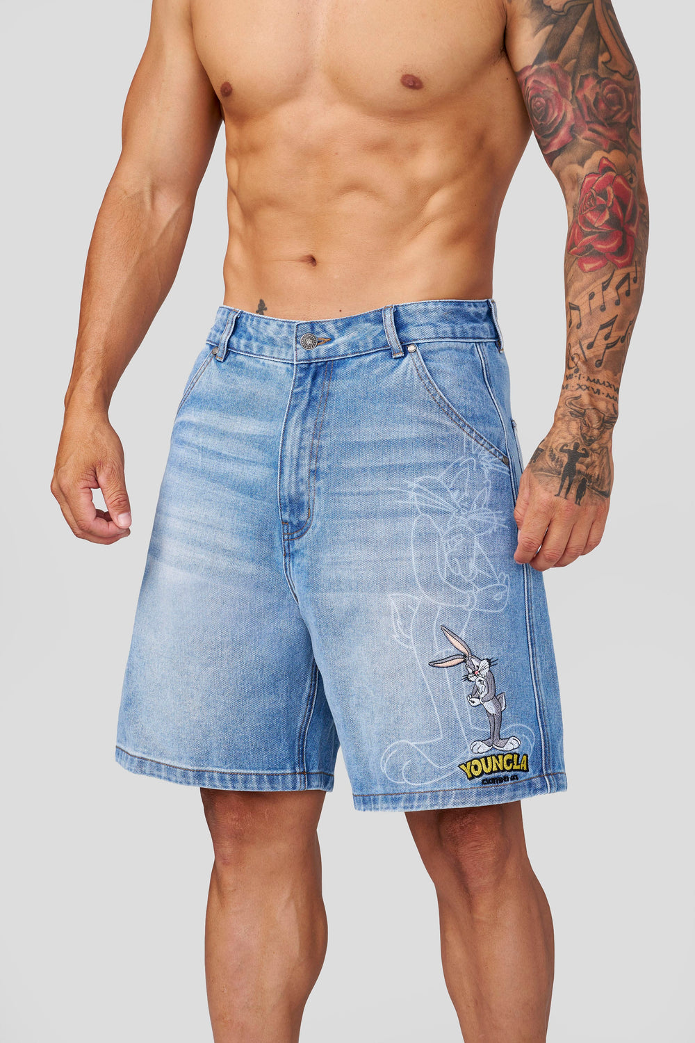 6079 - Looney Tunes Jorts - Blue Wash