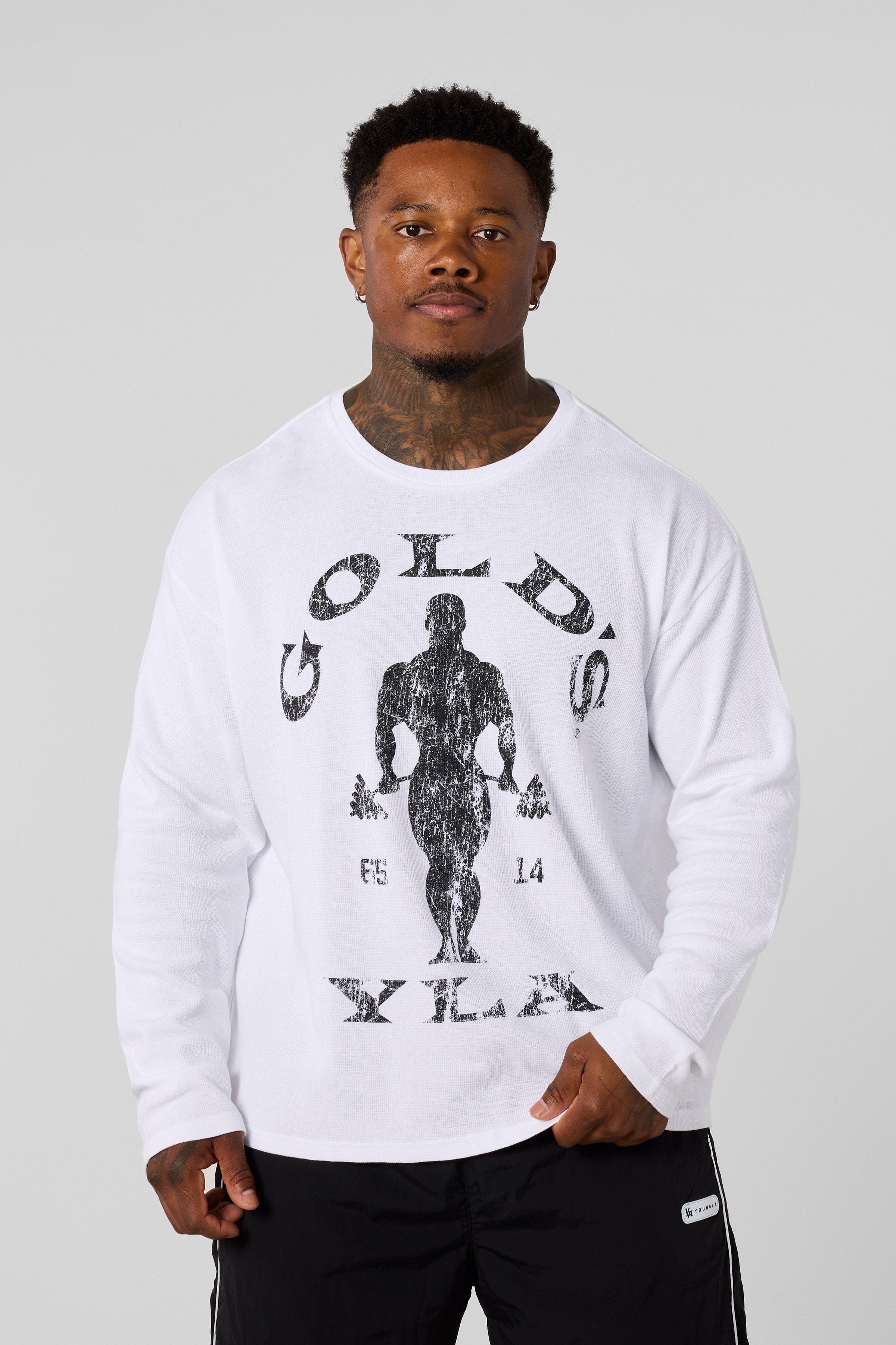 8047 - Gold's Gym Thermal Longsleeves - White