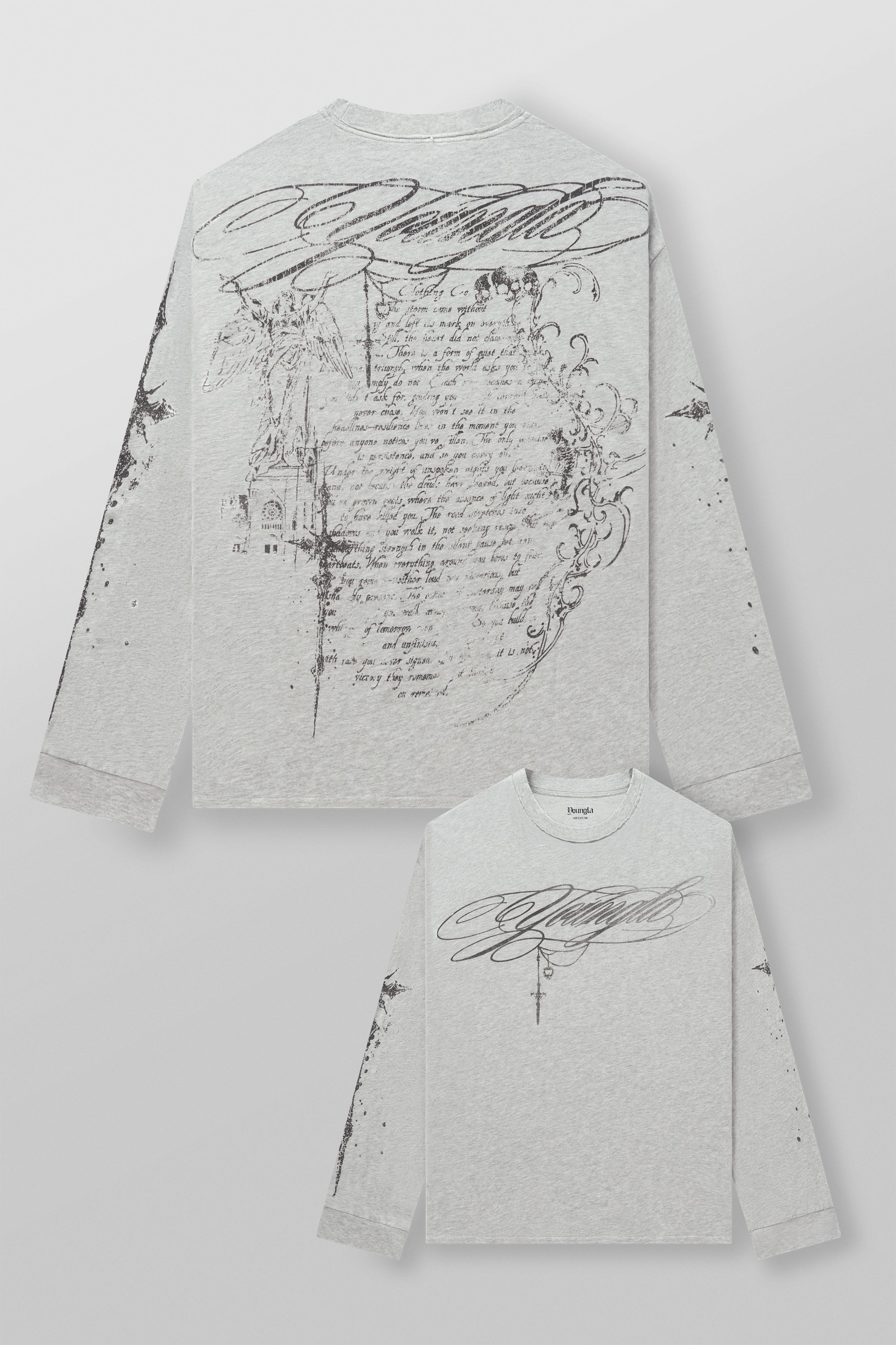 8104 - Sacred Sigil Longsleeves - Heather Grey