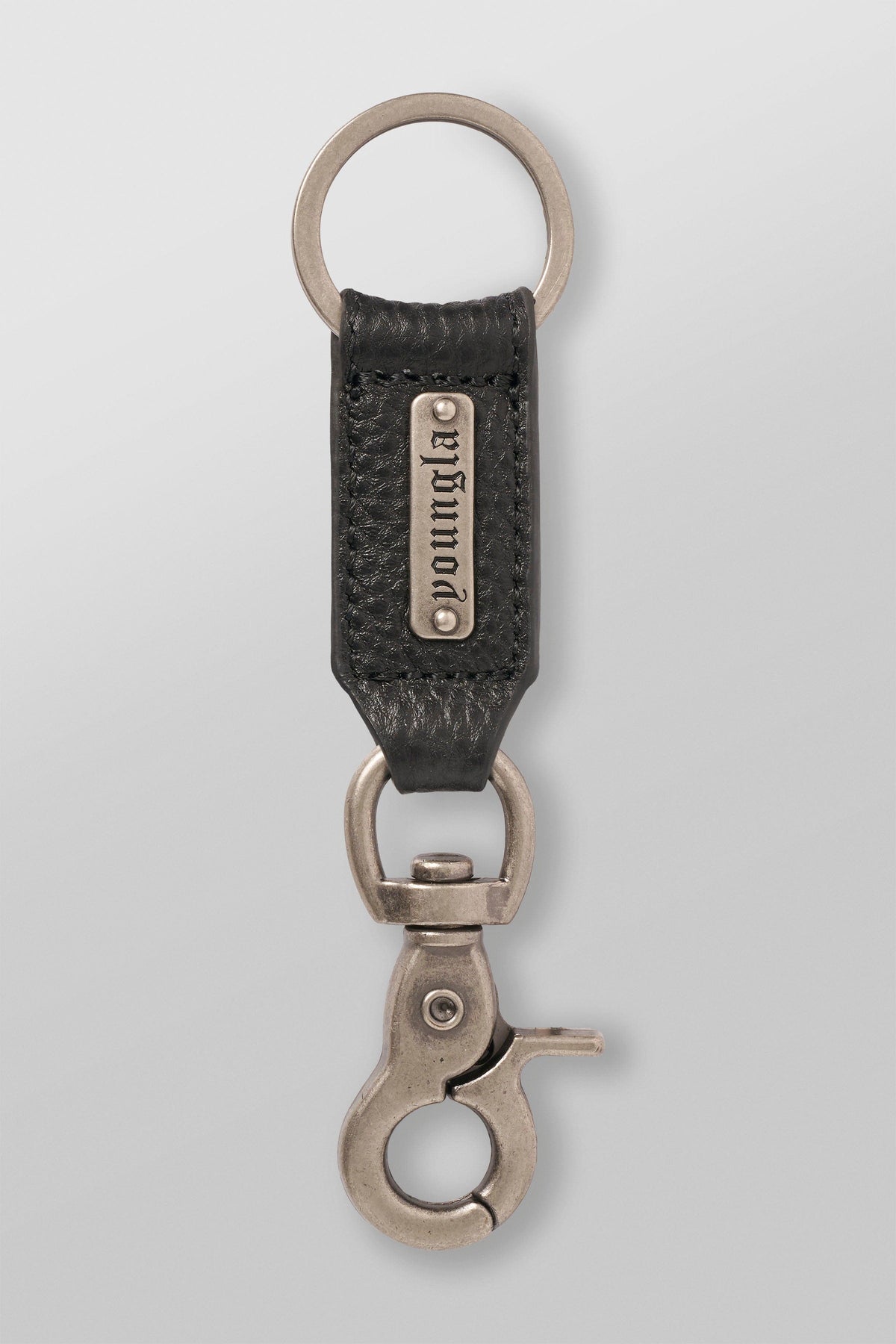 9052 - Leather Keychain - Black