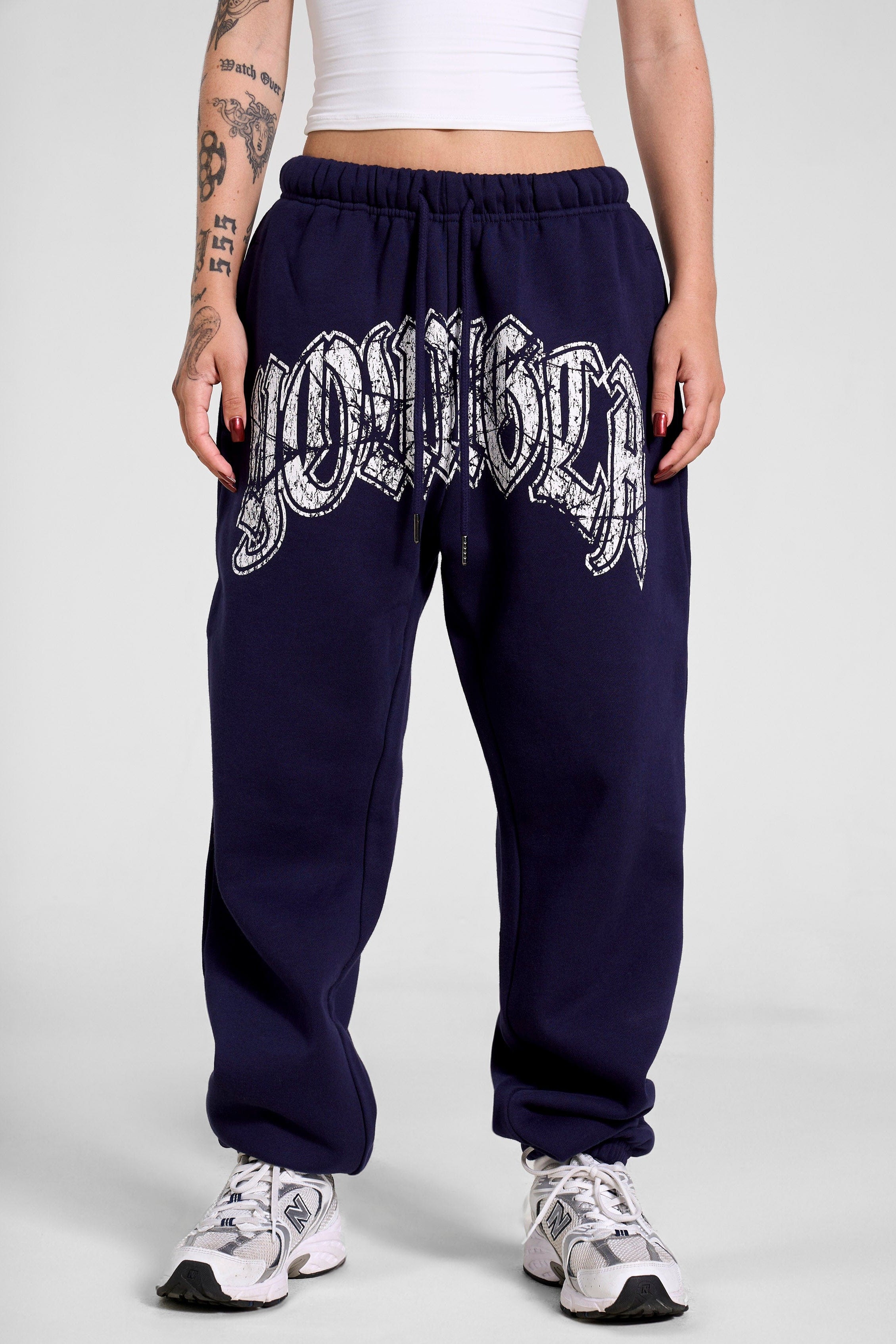 W257 My eyes are up here Jogger - Navy